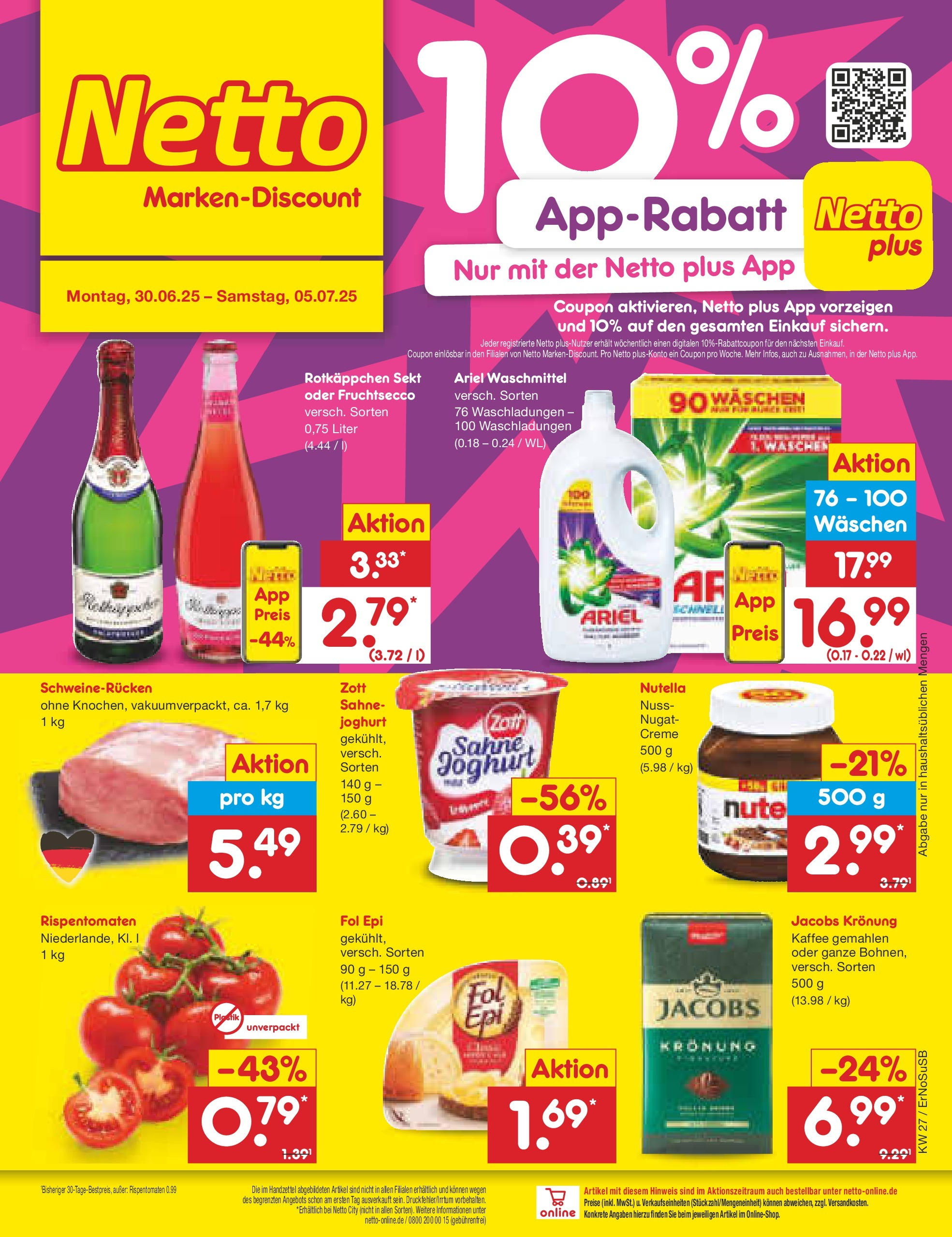 Netto Marken-Discount prospekt Erfurt (ab 29.06.2025) » Angebote | Seite: 1 | Produkte: Joghurt, Kaffee, Creme, Schweinerucken Netto Marken-Discount prospekt Erfurt (ab 29.06.2025) » Angebote | Seite: 1 | Produkte: Joghurt, Kaffee, Creme, Schweinerucken