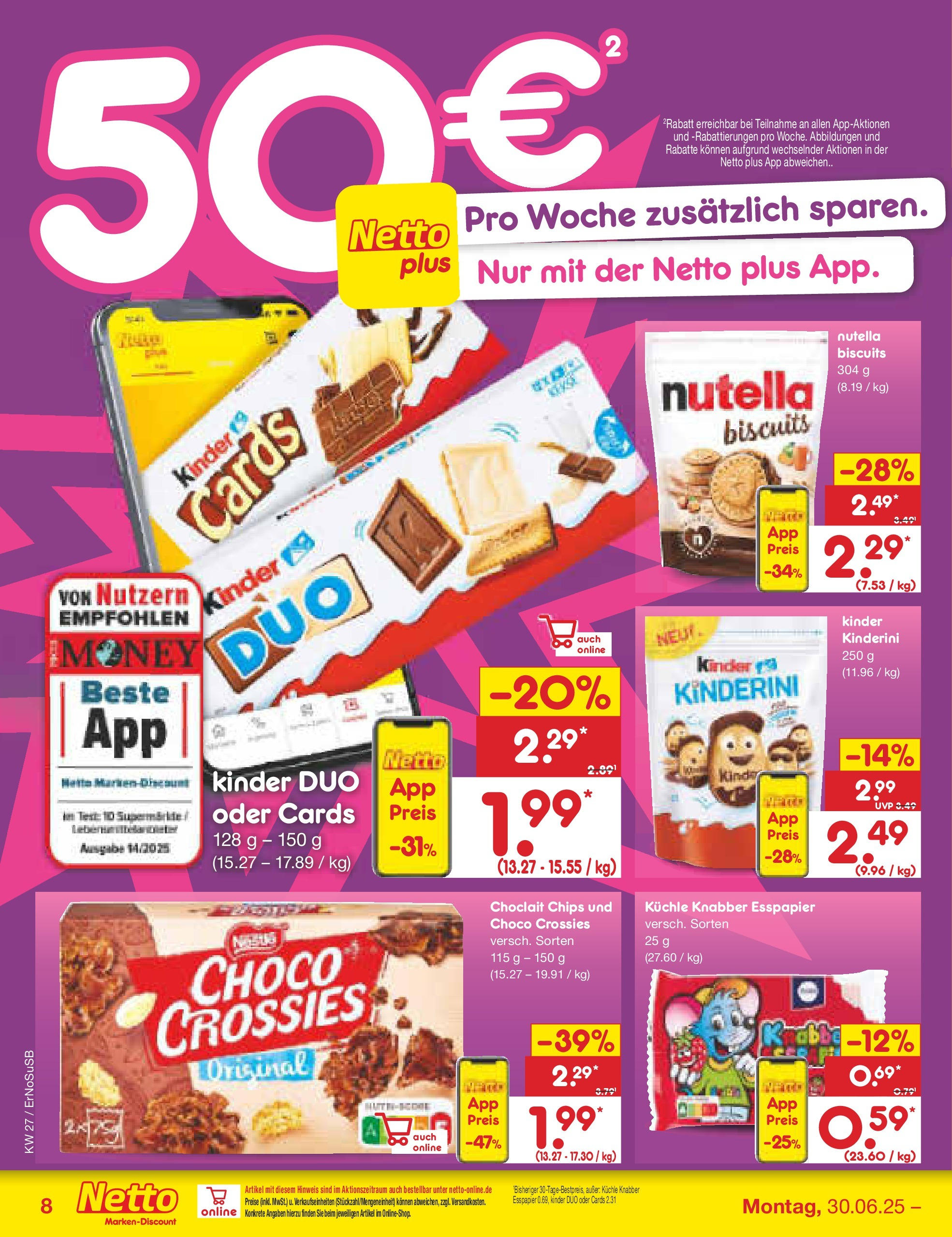 Netto Marken-Discount prospekt Erfurt (ab 29.06.2025) » Angebote | Seite: 10 | Produkte: Nutella, Chips Netto Marken-Discount prospekt Erfurt (ab 29.06.2025) » Angebote | Seite: 10 | Produkte: Nutella, Chips