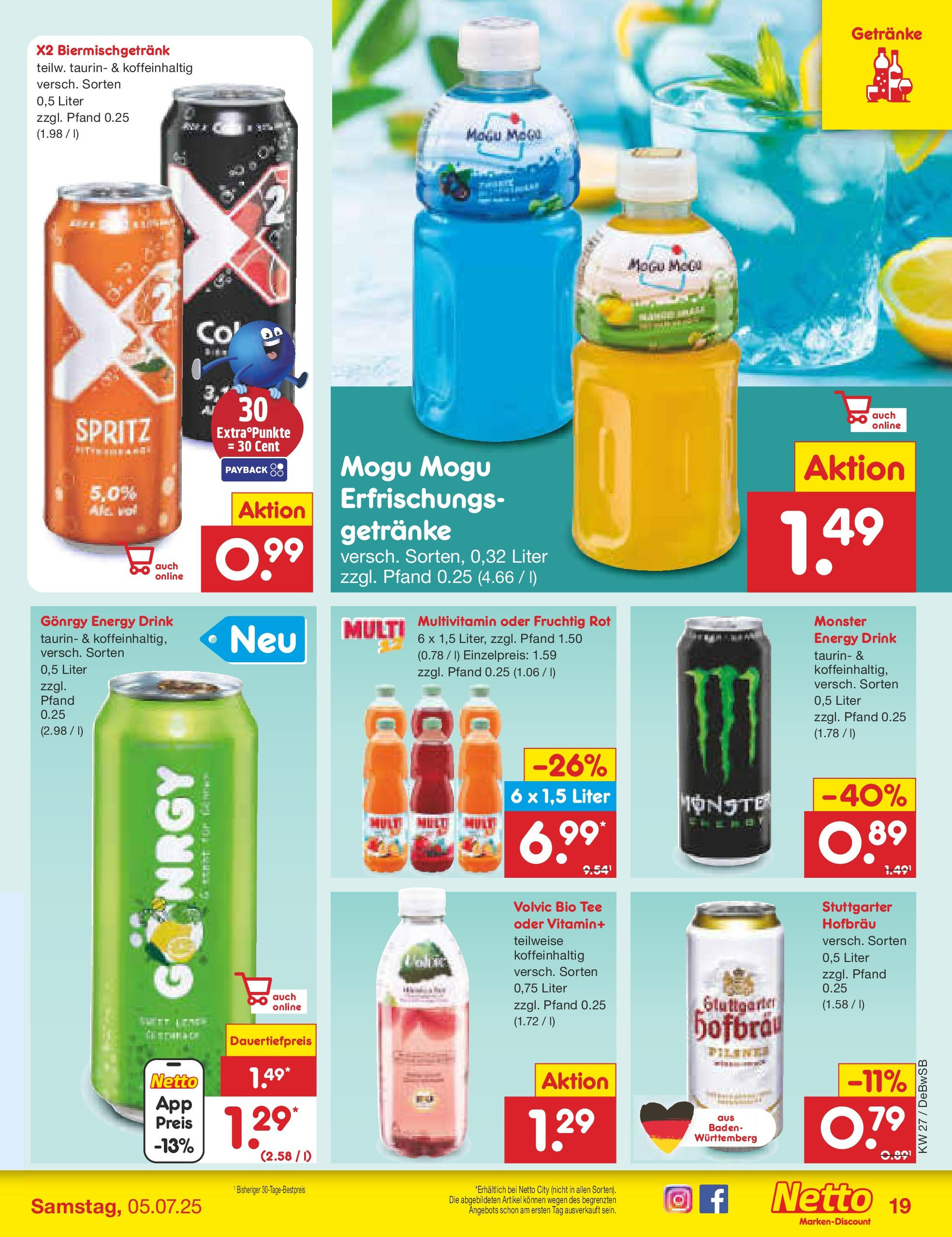 Netto Marken-Discount prospekt Waiblingen-Bittenfeld	 (ab 29.06.2025) » Angebote | Seite: 23 | Produkte: Energy, Monster, Tee, Volvic
