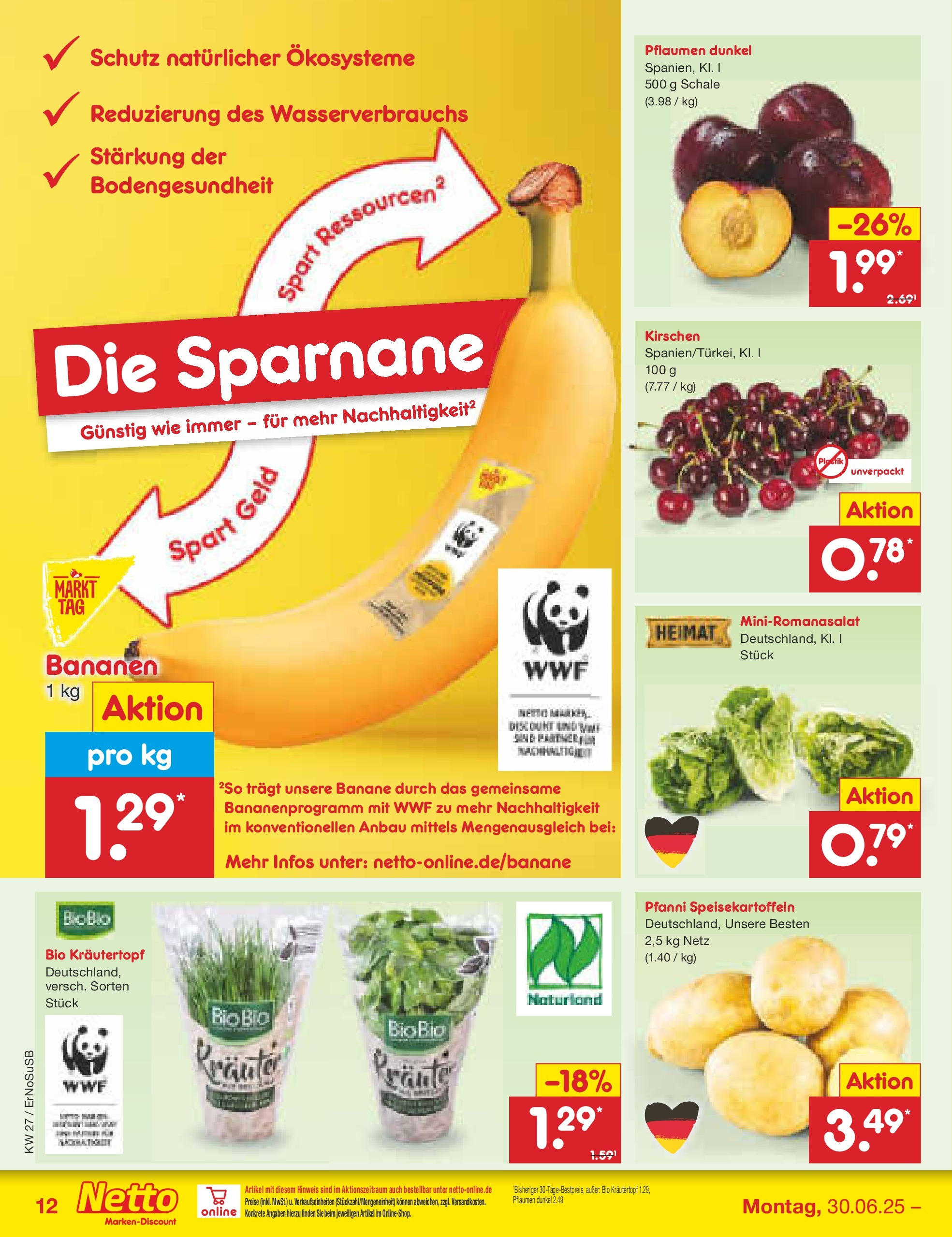 Netto Marken-Discount prospekt Erfurt (ab 29.06.2025) » Angebote | Seite: 14 | Produkte: Pflaumen, Bananen, Kirschen Netto Marken-Discount prospekt Erfurt (ab 29.06.2025) » Angebote | Seite: 14 | Produkte: Pflaumen, Bananen, Kirschen