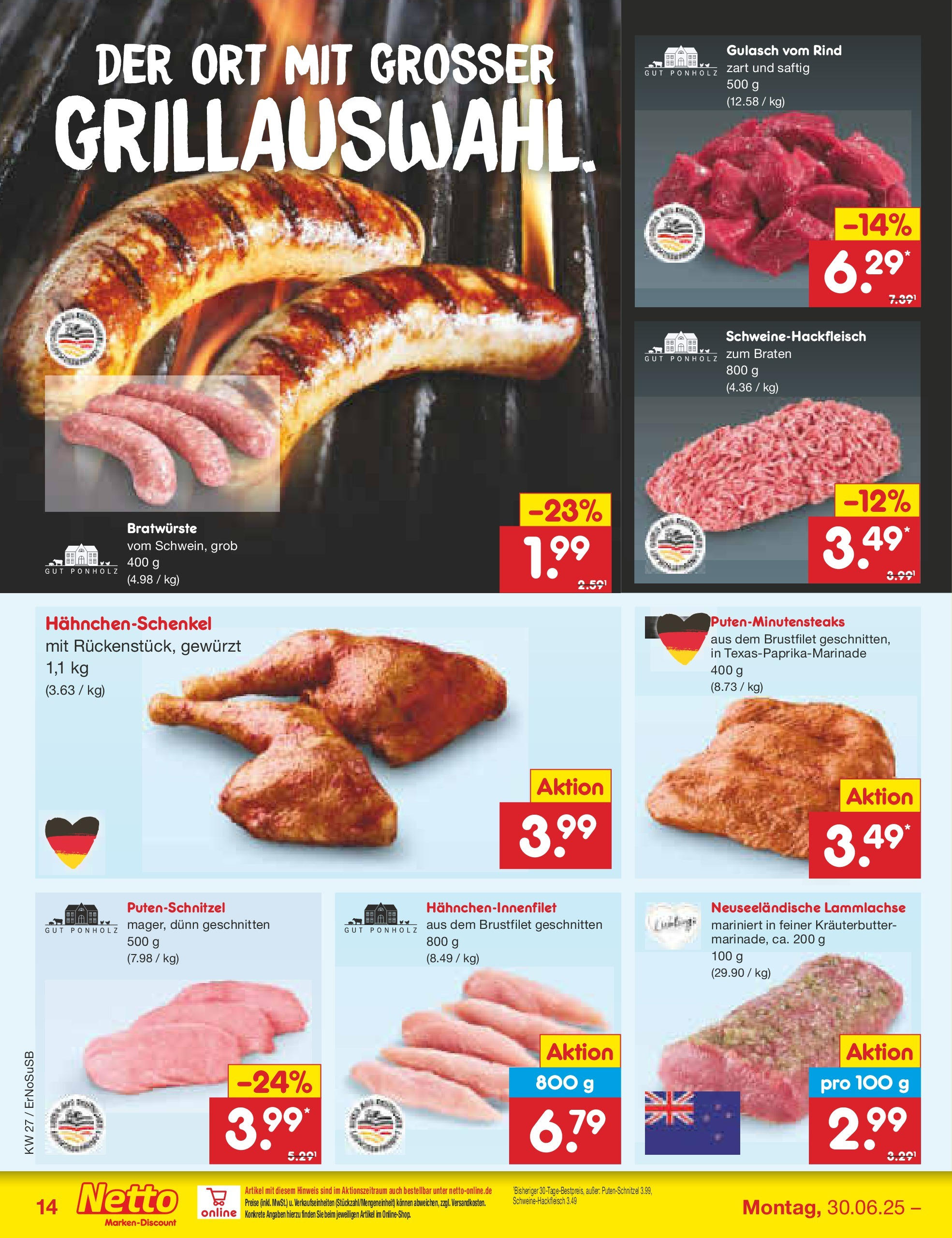 Netto Marken-Discount prospekt Erfurt (ab 29.06.2025) » Angebote | Seite: 16 | Produkte: Hahnchenschenkel, Kräuterbutter, Gulasch, Putenschnitzel Netto Marken-Discount prospekt Erfurt (ab 29.06.2025) » Angebote | Seite: 16 | Produkte: Hahnchenschenkel, Kräuterbutter, Gulasch, Putenschnitzel