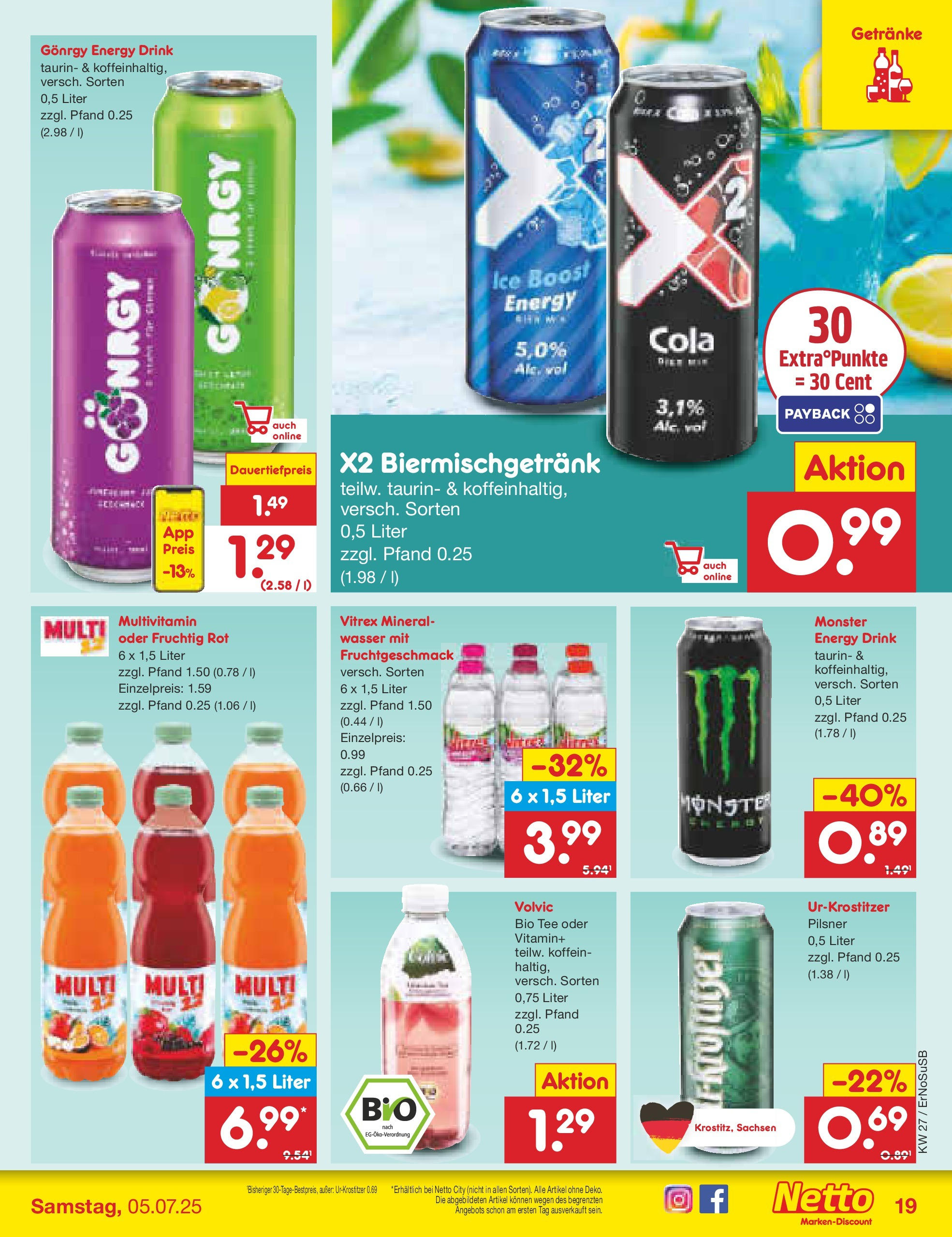 Netto Marken-Discount prospekt Erfurt (ab 29.06.2025) » Angebote | Seite: 23 | Produkte: Energy, Monster, Wasser, Tee Netto Marken-Discount prospekt Erfurt (ab 29.06.2025) » Angebote | Seite: 23 | Produkte: Energy, Monster, Wasser, Tee