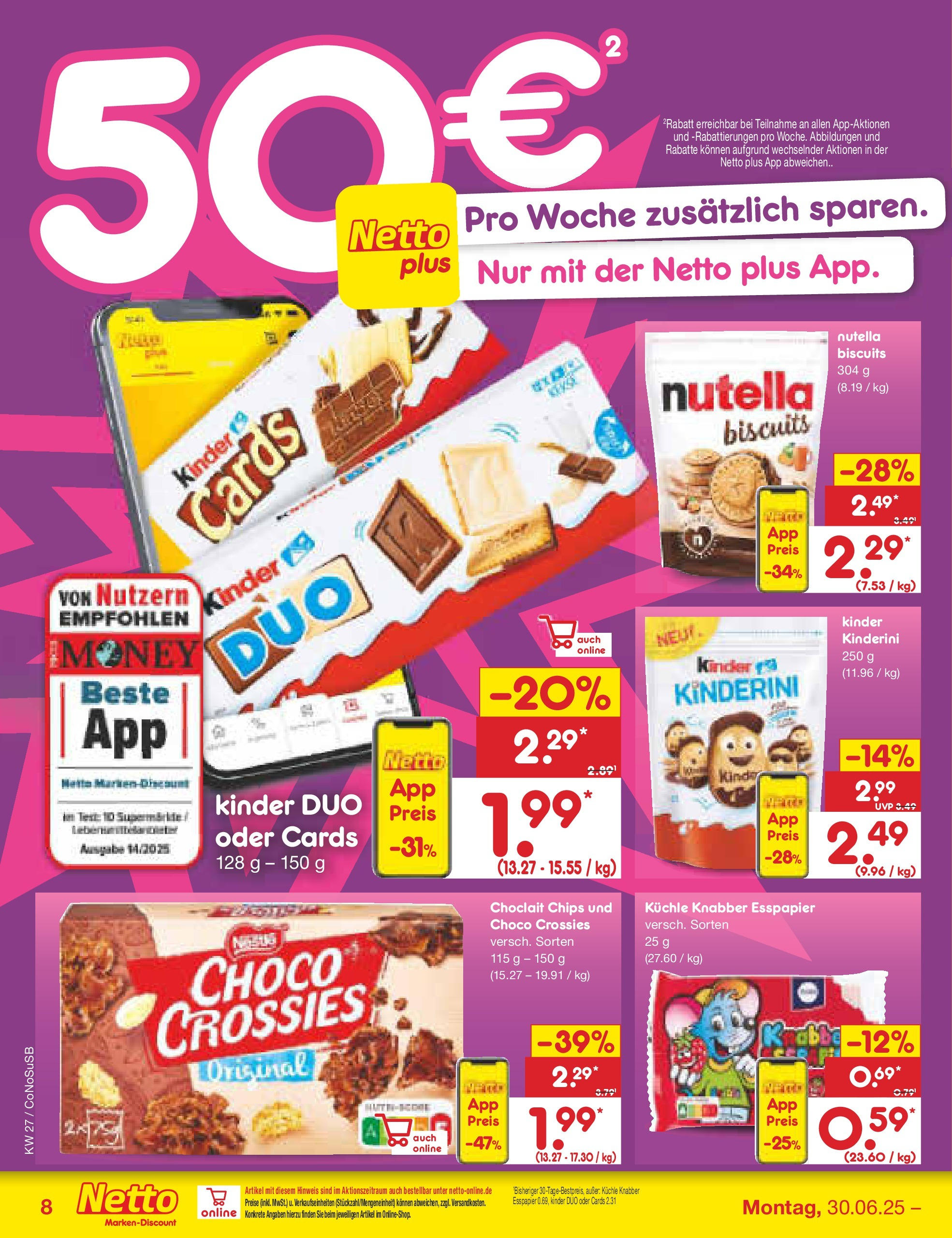 Netto Marken-Discount prospekt Kloster Lehnin (ab 29.06.2025) » Angebote | Seite: 10 | Produkte: Nutella, Chips Netto Marken-Discount prospekt Kloster Lehnin (ab 29.06.2025) » Angebote | Seite: 10 | Produkte: Nutella, Chips