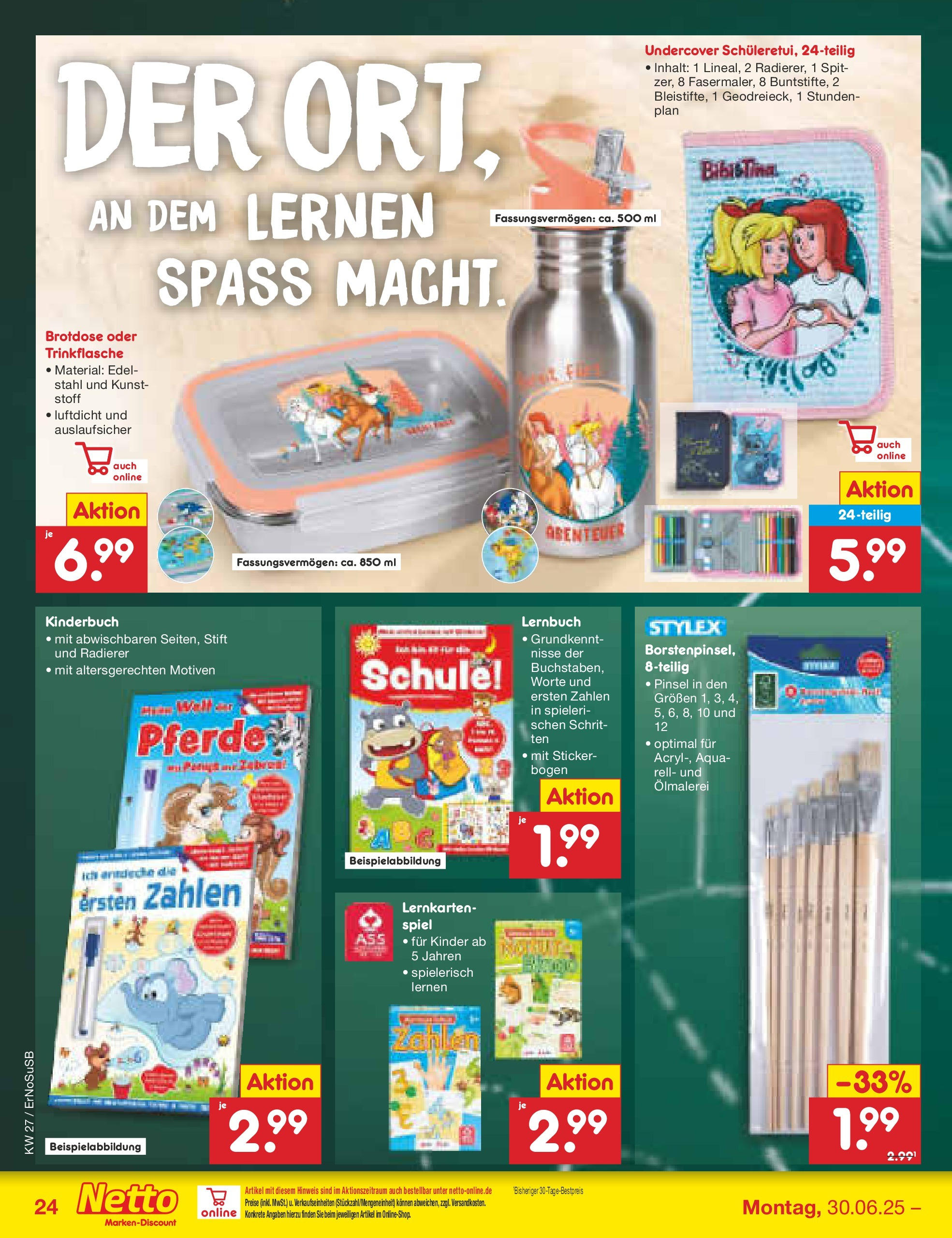 Netto Marken-Discount prospekt Erfurt (ab 29.06.2025) » Angebote | Seite: 32 | Produkte: Spiel, Pinsel Netto Marken-Discount prospekt Erfurt (ab 29.06.2025) » Angebote | Seite: 32 | Produkte: Spiel, Pinsel