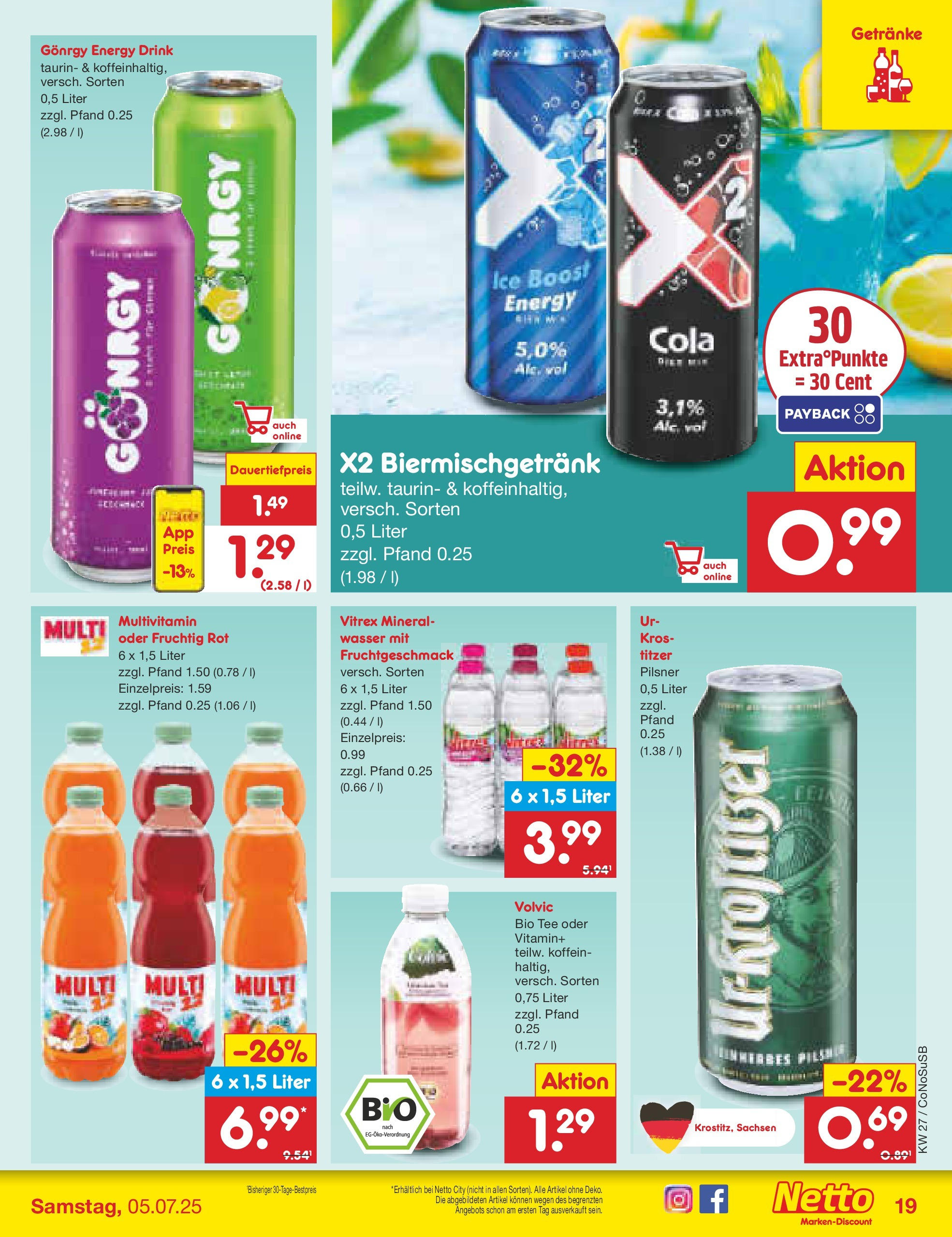 Netto Marken-Discount prospekt Kloster Lehnin (ab 29.06.2025) » Angebote | Seite: 23 | Produkte: Cola, Energy, Mineralwasser, Wasser Netto Marken-Discount prospekt Kloster Lehnin (ab 29.06.2025) » Angebote | Seite: 23 | Produkte: Cola, Energy, Mineralwasser, Wasser