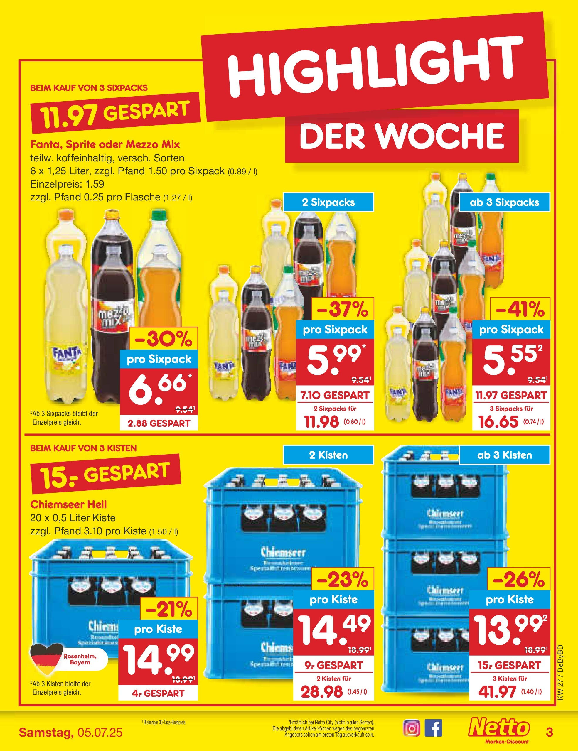 Netto Marken-Discount prospekt Buttenwiesen (ab 29.06.2025) » Angebote | Seite: 3 | Produkte: Mezzo mix, Fanta, Sprite, Oder mezzo mix Netto Marken-Discount prospekt Buttenwiesen (ab 29.06.2025) » Angebote | Seite: 3 | Produkte: Mezzo mix, Fanta, Sprite, Oder mezzo mix