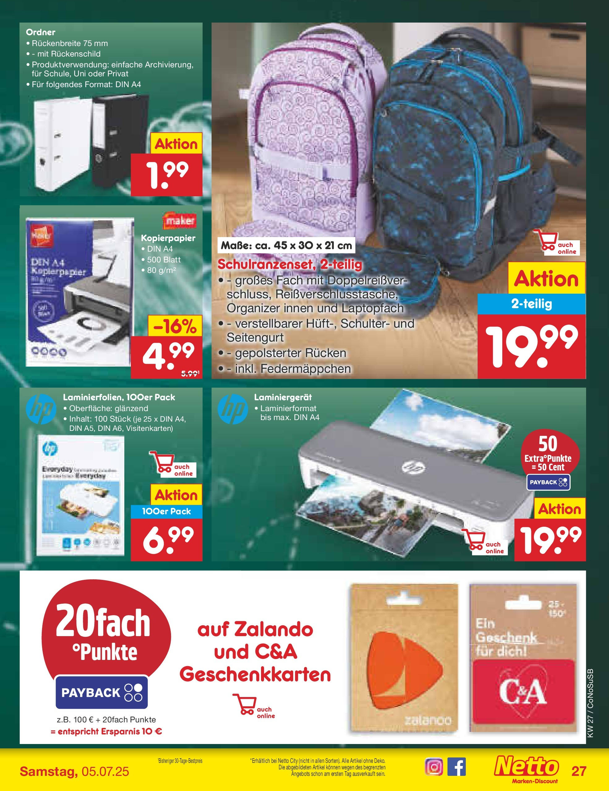 Netto Marken-Discount prospekt Kloster Lehnin (ab 29.06.2025) » Angebote | Seite: 39 | Produkte: HP, Laminator Netto Marken-Discount prospekt Kloster Lehnin (ab 29.06.2025) » Angebote | Seite: 39 | Produkte: HP, Laminator