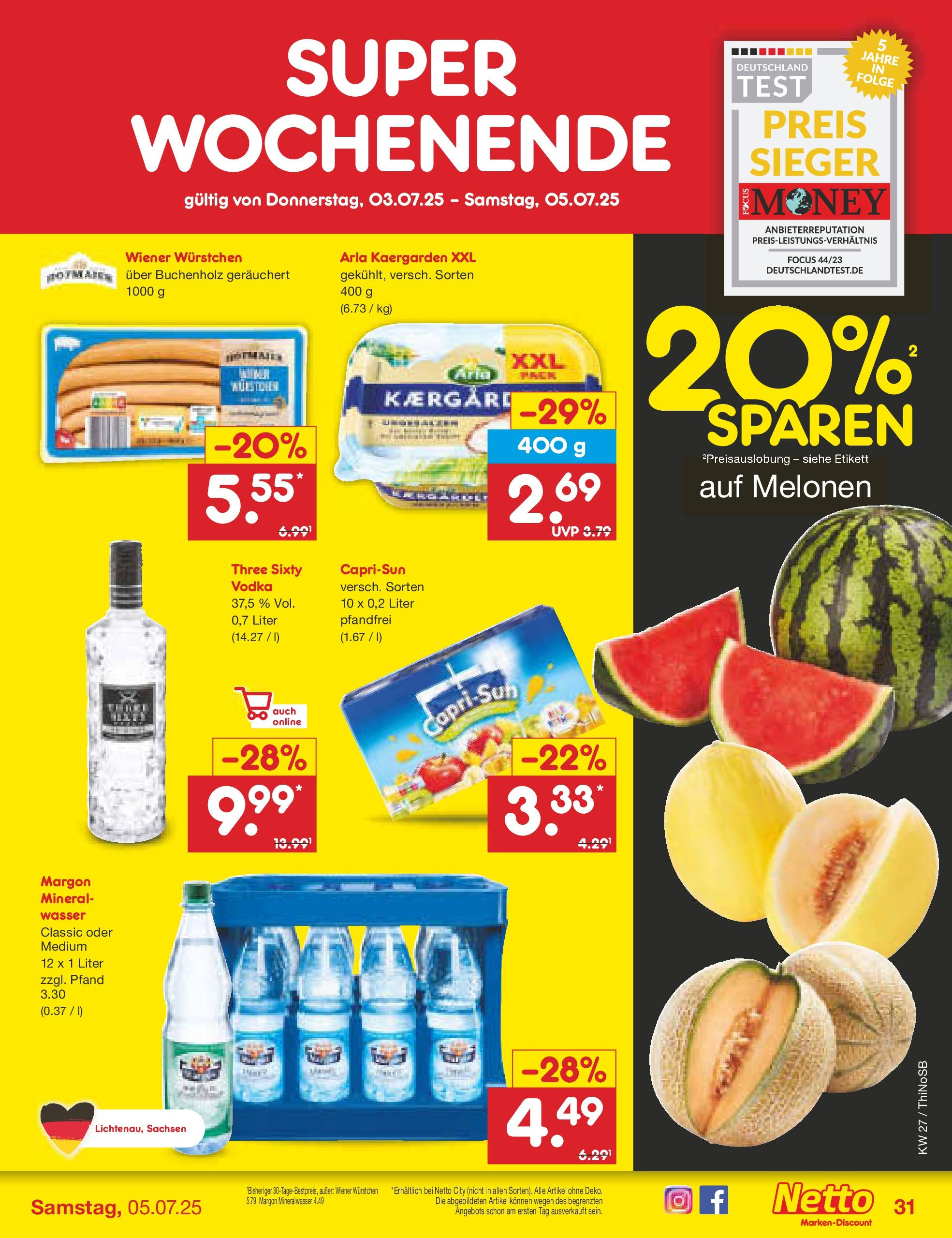 Netto Marken-Discount prospekt Spremberg (ab 29.06.2025) » Angebote | Seite: 51 | Produkte: Wiener wurstchen, Mineralwasser, Wasser, Vodka Netto Marken-Discount prospekt Spremberg (ab 29.06.2025) » Angebote | Seite: 51 | Produkte: Wiener wurstchen, Mineralwasser, Wasser, Vodka