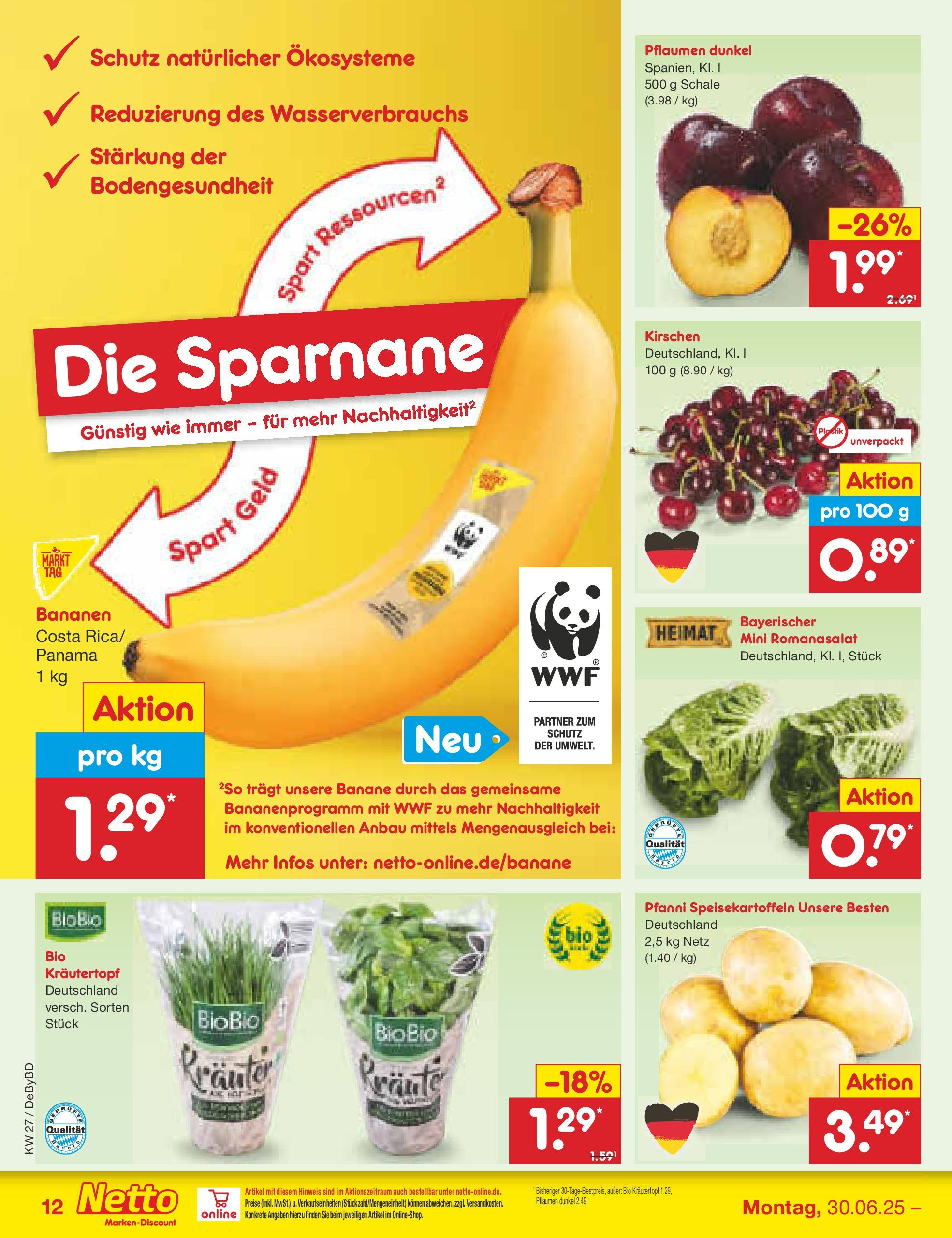 Netto Marken-Discount prospekt Buttenwiesen (ab 29.06.2025) » Angebote | Seite: 14 | Produkte: Pflaumen, Bananen, Kirschen Netto Marken-Discount prospekt Buttenwiesen (ab 29.06.2025) » Angebote | Seite: 14 | Produkte: Pflaumen, Bananen, Kirschen
