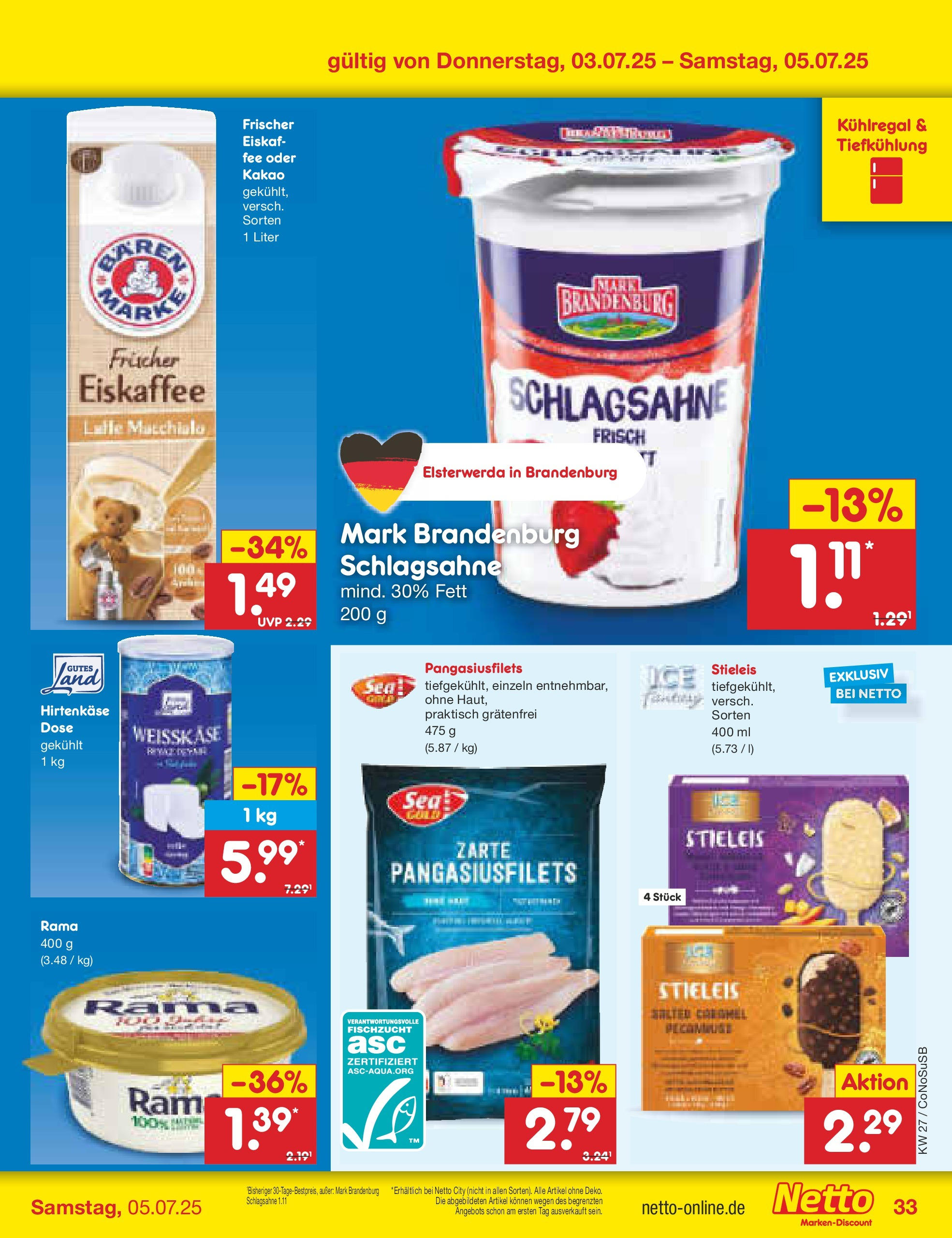 Netto Marken-Discount prospekt Kloster Lehnin (ab 29.06.2025) » Angebote | Seite: 53 | Produkte: Rama, Schlagsahne Netto Marken-Discount prospekt Kloster Lehnin (ab 29.06.2025) » Angebote | Seite: 53 | Produkte: Rama, Schlagsahne