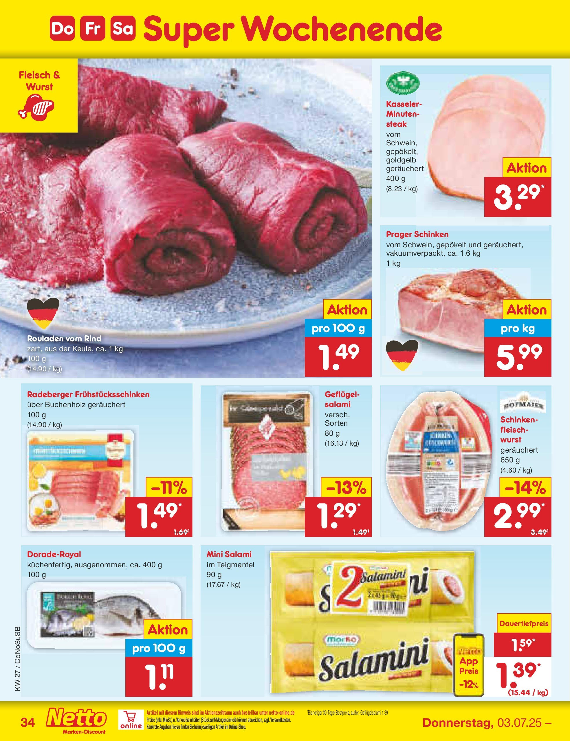 Netto Marken-Discount prospekt Kloster Lehnin (ab 29.06.2025) » Angebote | Seite: 54 | Produkte: Wurst, Schinken, Steak, Fleisch Netto Marken-Discount prospekt Kloster Lehnin (ab 29.06.2025) » Angebote | Seite: 54 | Produkte: Wurst, Schinken, Steak, Fleisch