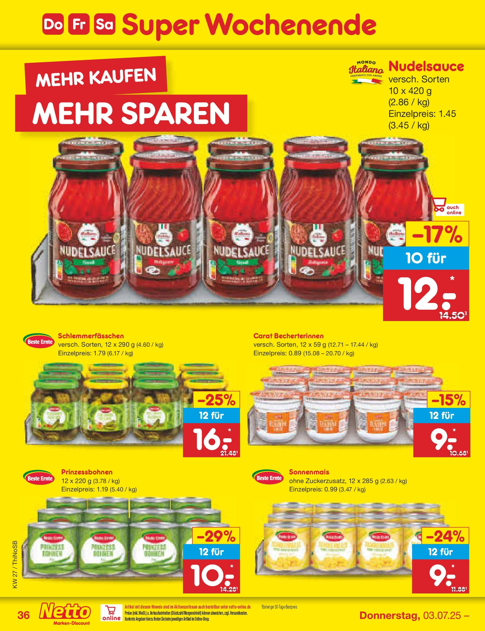 Netto Marken-Discount prospekt Spremberg (ab 29.06.2025) » Angebote | Seite: 56 | Produkte: Pasta Netto Marken-Discount prospekt Spremberg (ab 29.06.2025) » Angebote | Seite: 56 | Produkte: Pasta