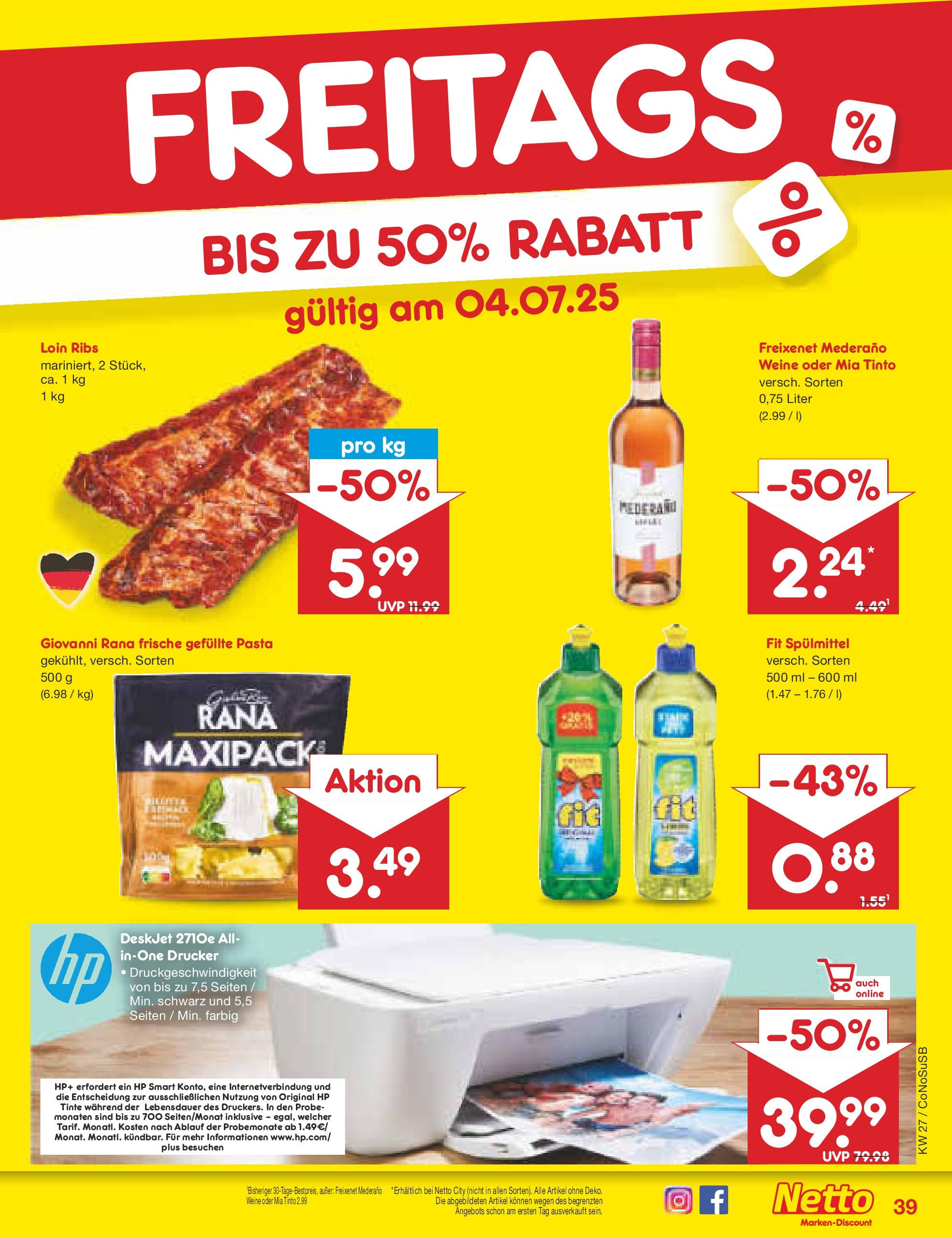Netto Marken-Discount prospekt Kloster Lehnin (ab 29.06.2025) » Angebote | Seite: 61 | Produkte: HP, Freixenet, Pasta, Drucker Netto Marken-Discount prospekt Kloster Lehnin (ab 29.06.2025) » Angebote | Seite: 61 | Produkte: HP, Freixenet, Pasta, Drucker