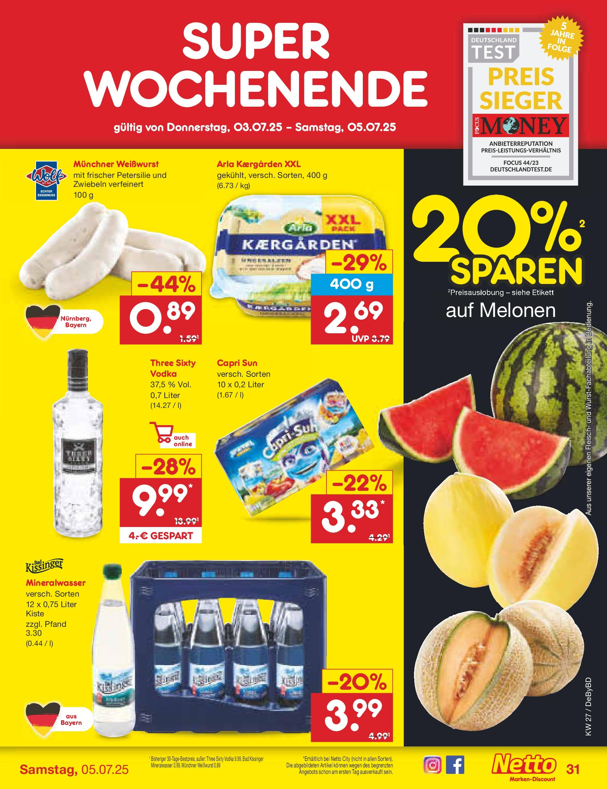 Netto Marken-Discount prospekt Buttenwiesen (ab 29.06.2025) » Angebote | Seite: 51 | Produkte: Bad, Weißwurst, Mineralwasser, Petersilie Netto Marken-Discount prospekt Buttenwiesen (ab 29.06.2025) » Angebote | Seite: 51 | Produkte: Bad, Weißwurst, Mineralwasser, Petersilie