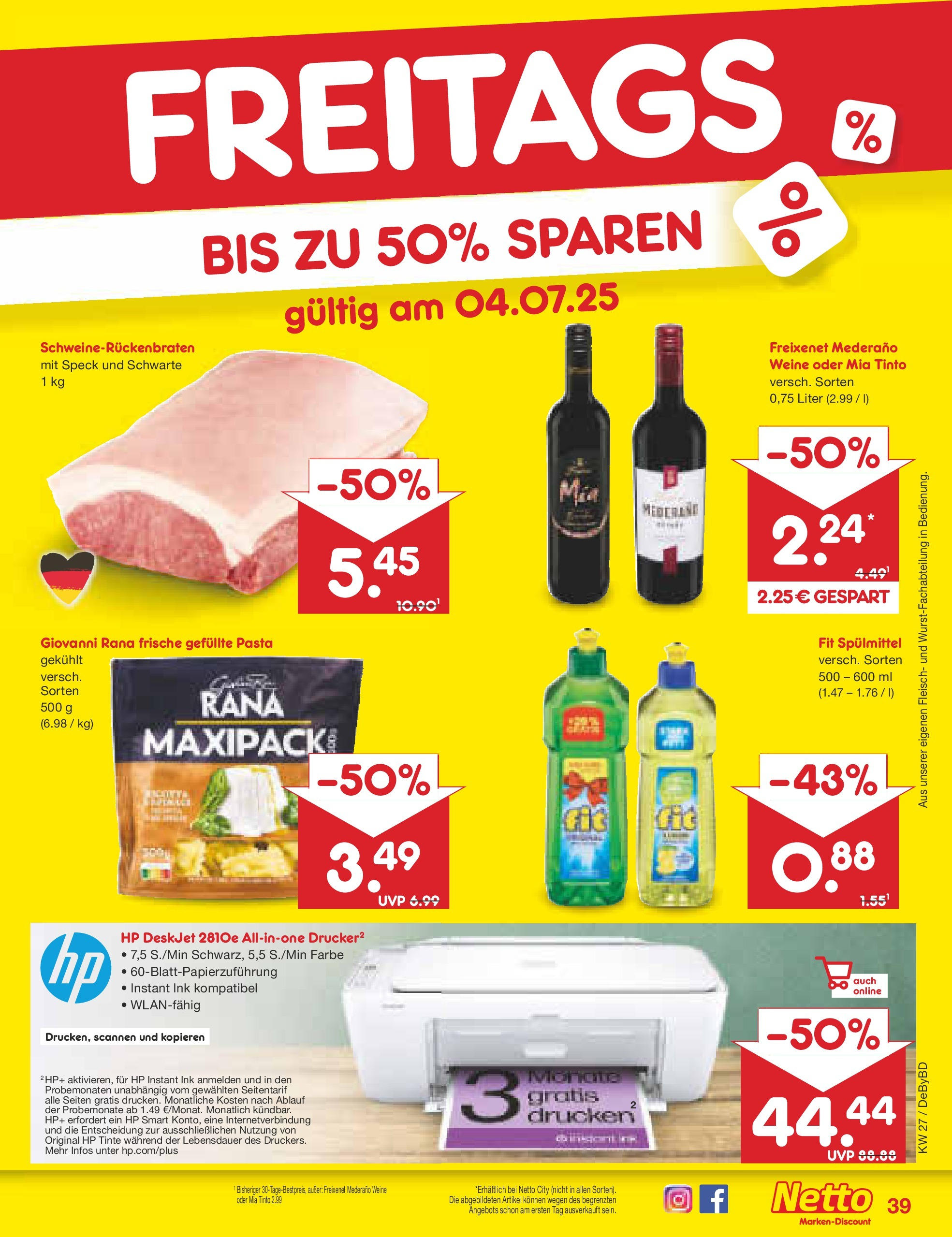 Netto Marken-Discount prospekt Buttenwiesen (ab 29.06.2025) » Angebote | Seite: 61 | Produkte: HP, Freixenet, Pasta, Fleisch Netto Marken-Discount prospekt Buttenwiesen (ab 29.06.2025) » Angebote | Seite: 61 | Produkte: HP, Freixenet, Pasta, Fleisch
