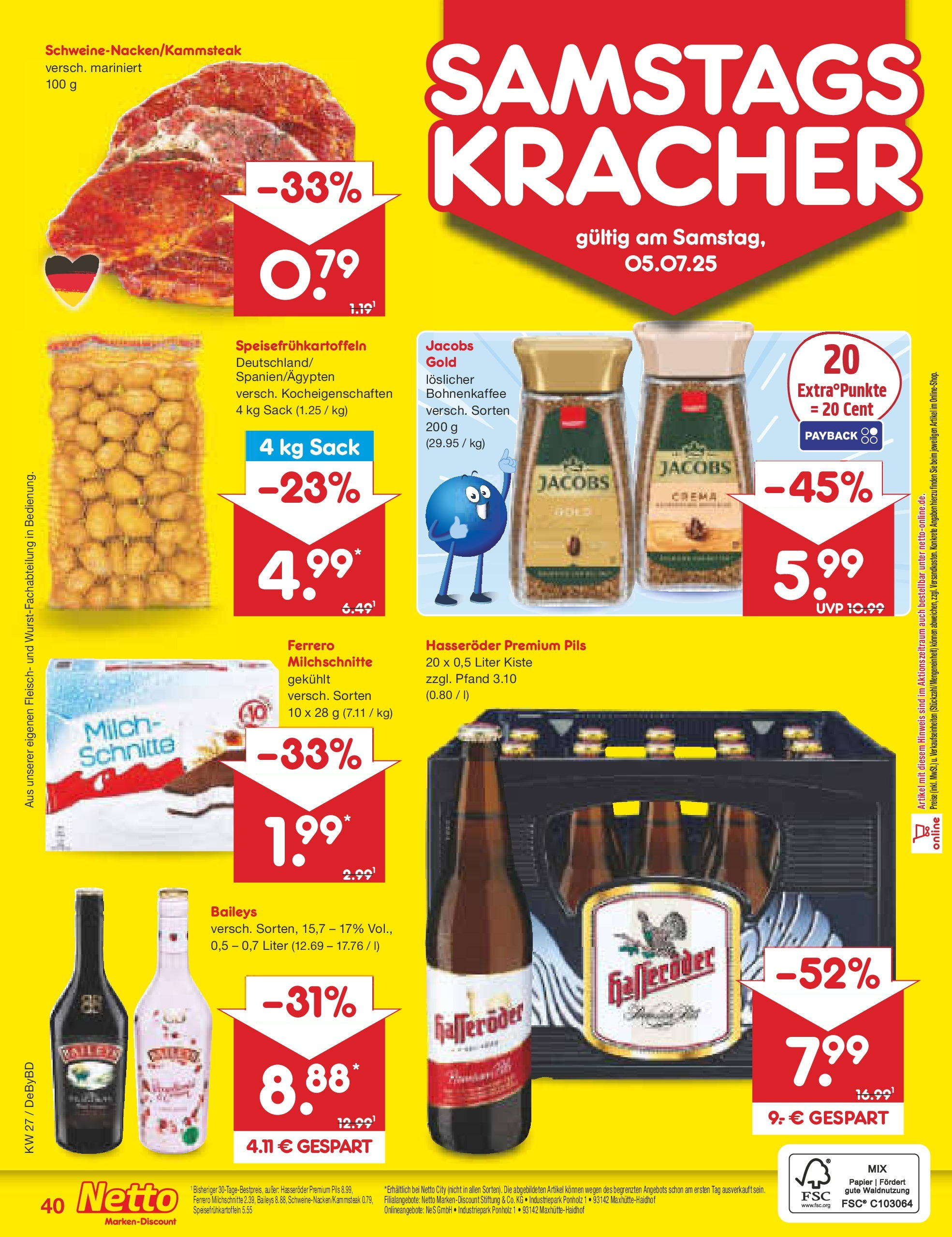 Netto Marken-Discount prospekt Buttenwiesen (ab 29.06.2025) » Angebote | Seite: 62 | Produkte: Milch, Pils, Baileys, Ferrero milchschnitte Netto Marken-Discount prospekt Buttenwiesen (ab 29.06.2025) » Angebote | Seite: 62 | Produkte: Milch, Pils, Baileys, Ferrero milchschnitte