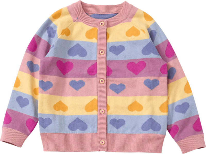ALANA Strickjacke mit Herz-Muster, rosa, Gr. 116