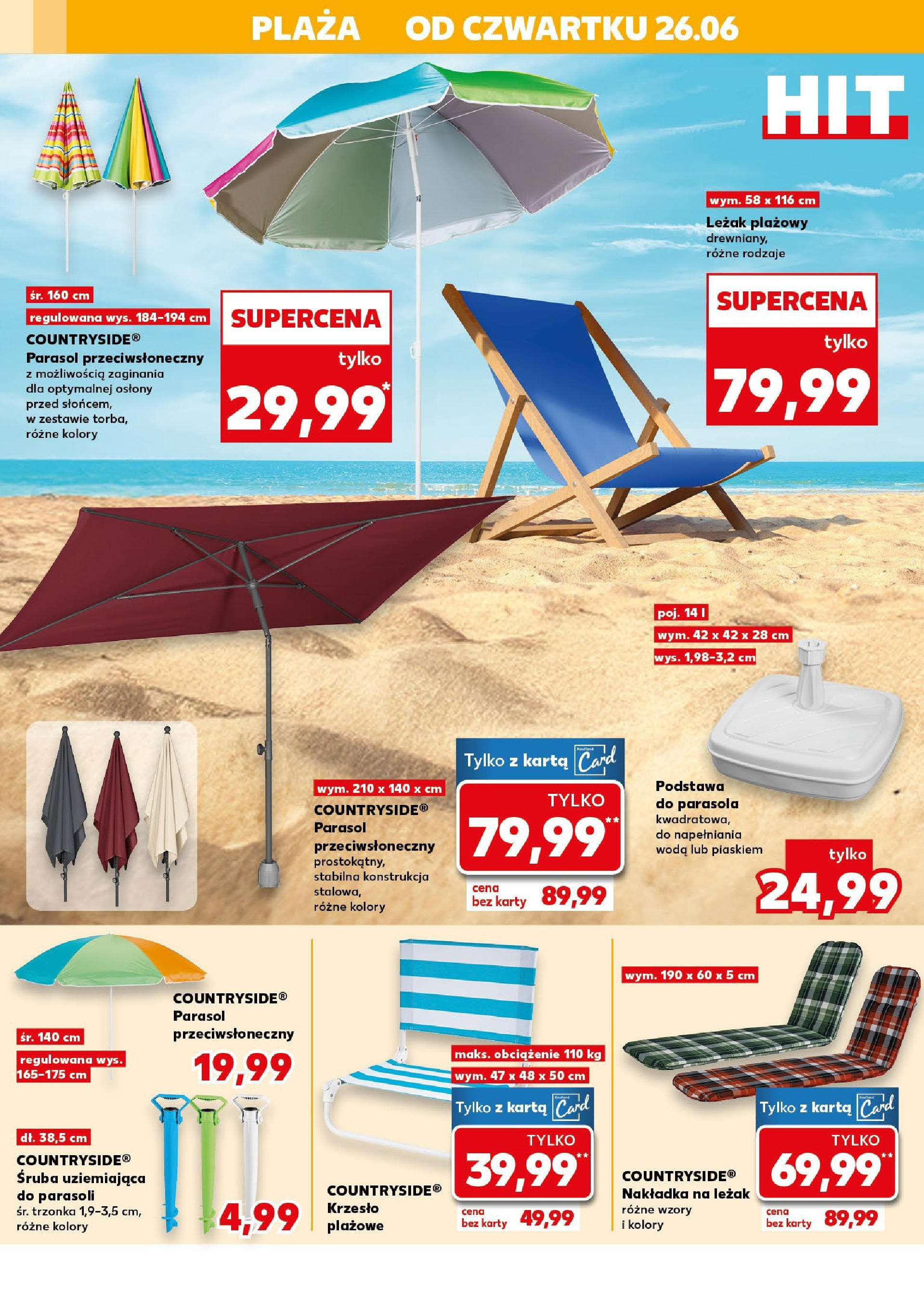Kaufland gazetka - Mega okazje od 26.06.2025 - od jutra PDF | Strona: 10 | Produkty: Karta, Parasol, Leżak, Krzesło