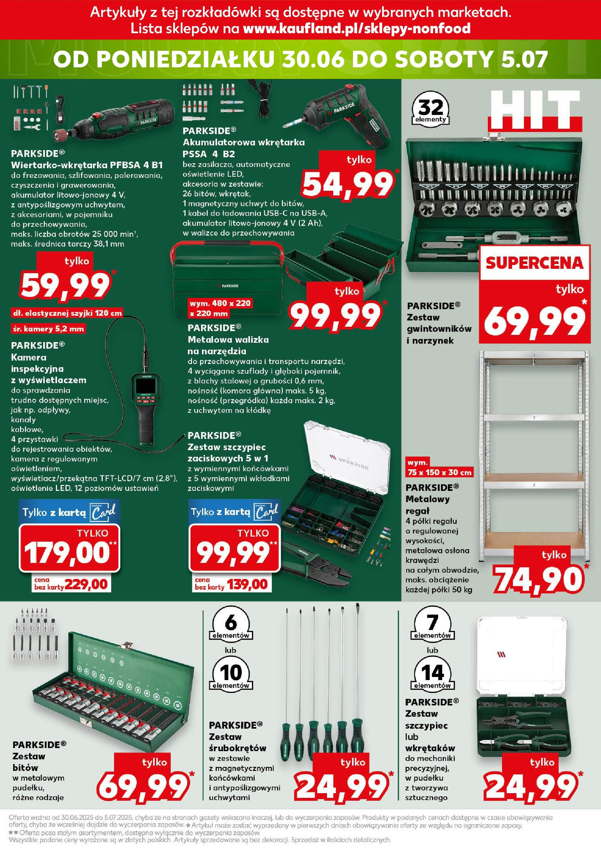Kaufland gazetka - Mega okazje od 26.06.2025 - od jutra PDF | Strona: 19 | Produkty: Karta, Walizka, Zestaw śrubokrętów, Regał