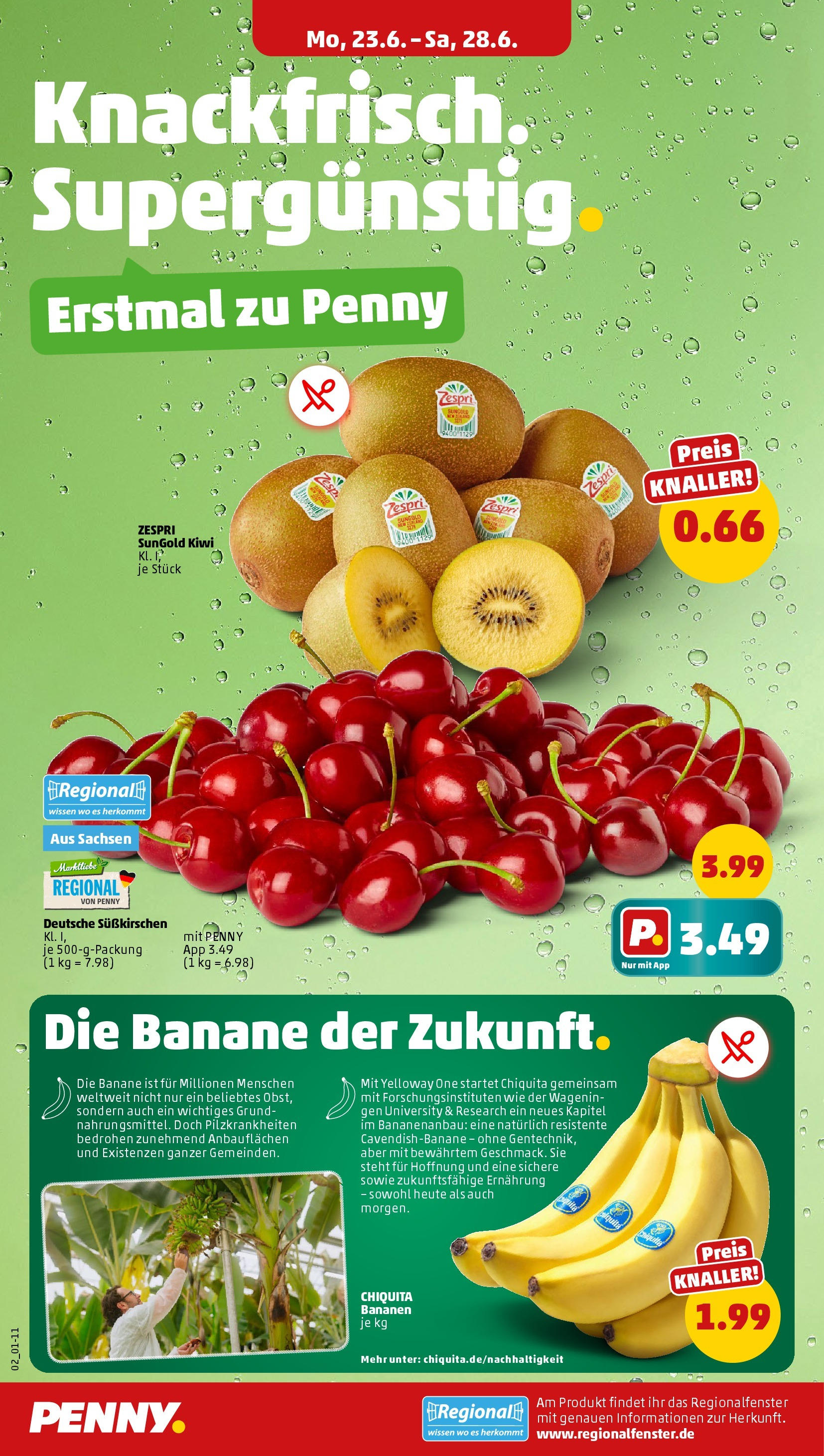 Penny Prospekt ab 22.06.2025 » Angebote Online | Seite: 2 | Produkte: Bananen, Kiwi