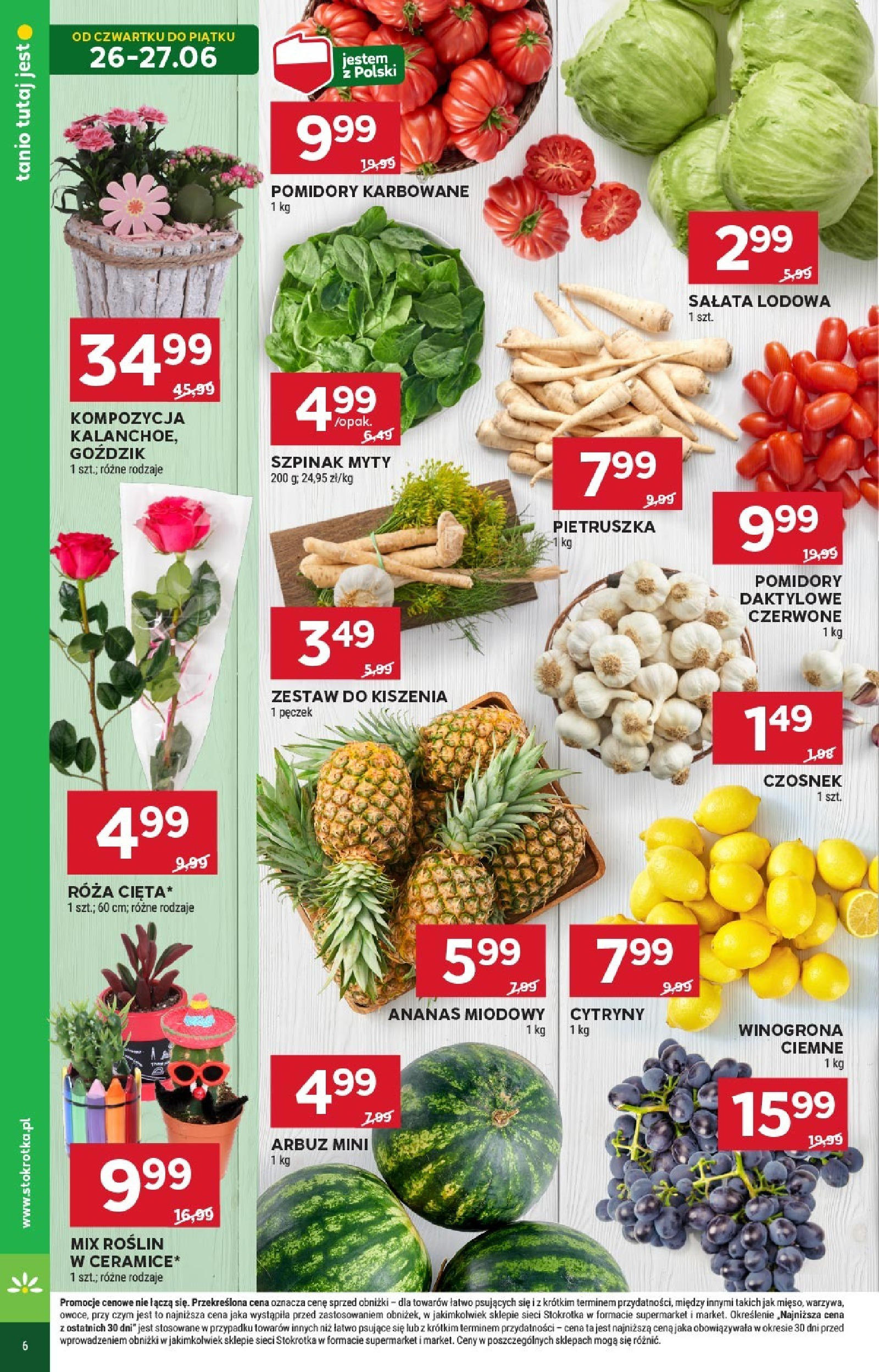 Stokrotka Gazetka 26.06.2025 - Promocje online | Strona: 6 | Produkty: Kwiaty cięte, Goździki, Stokrotka, Kwiaty