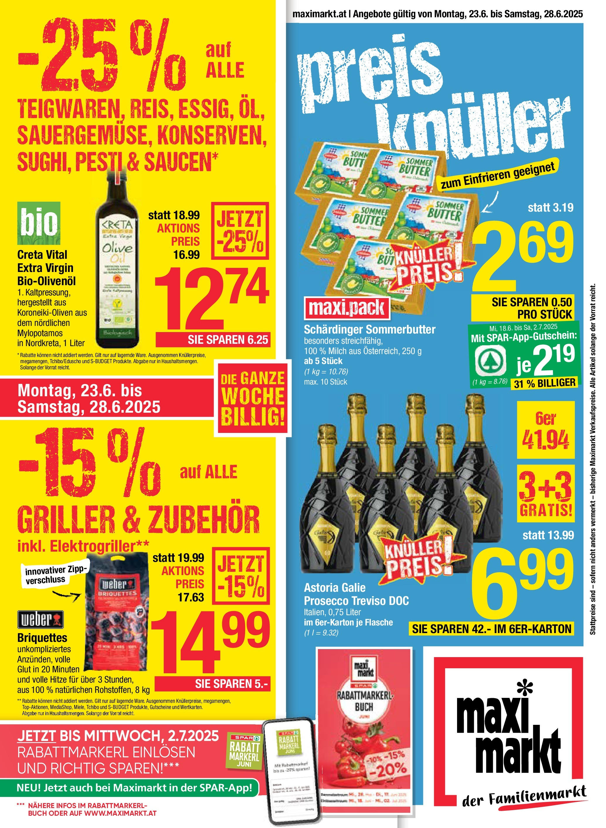 Maximarkt Haid, Linz von 23.06.2025 - Aktuelle Angebote | Seite: 1 | Produkte: Milch, Butter