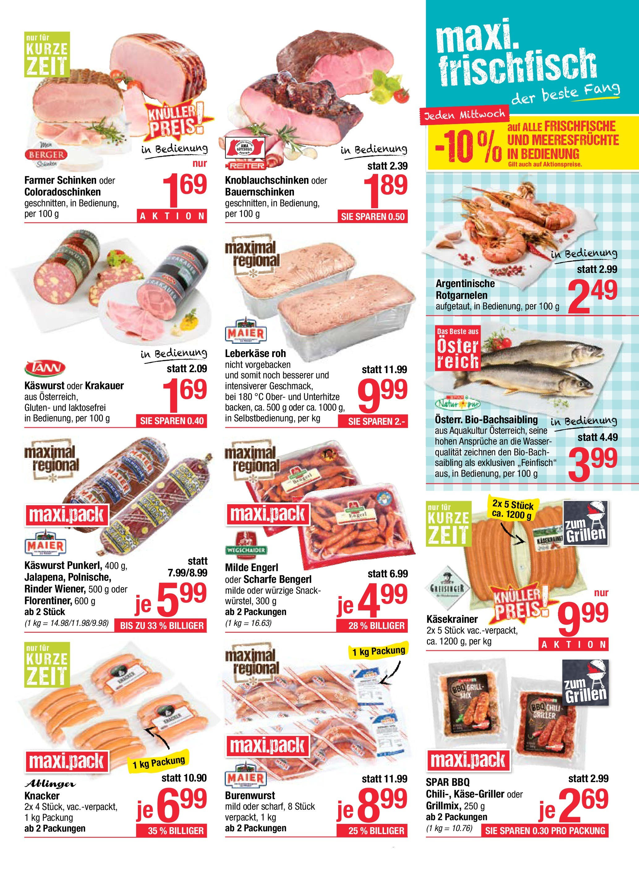 Maximarkt Haid, Linz von 23.06.2025 - Aktuelle Angebote | Seite: 5 | Produkte: Wasser, Meeresfrüchte, Grill, Schinken