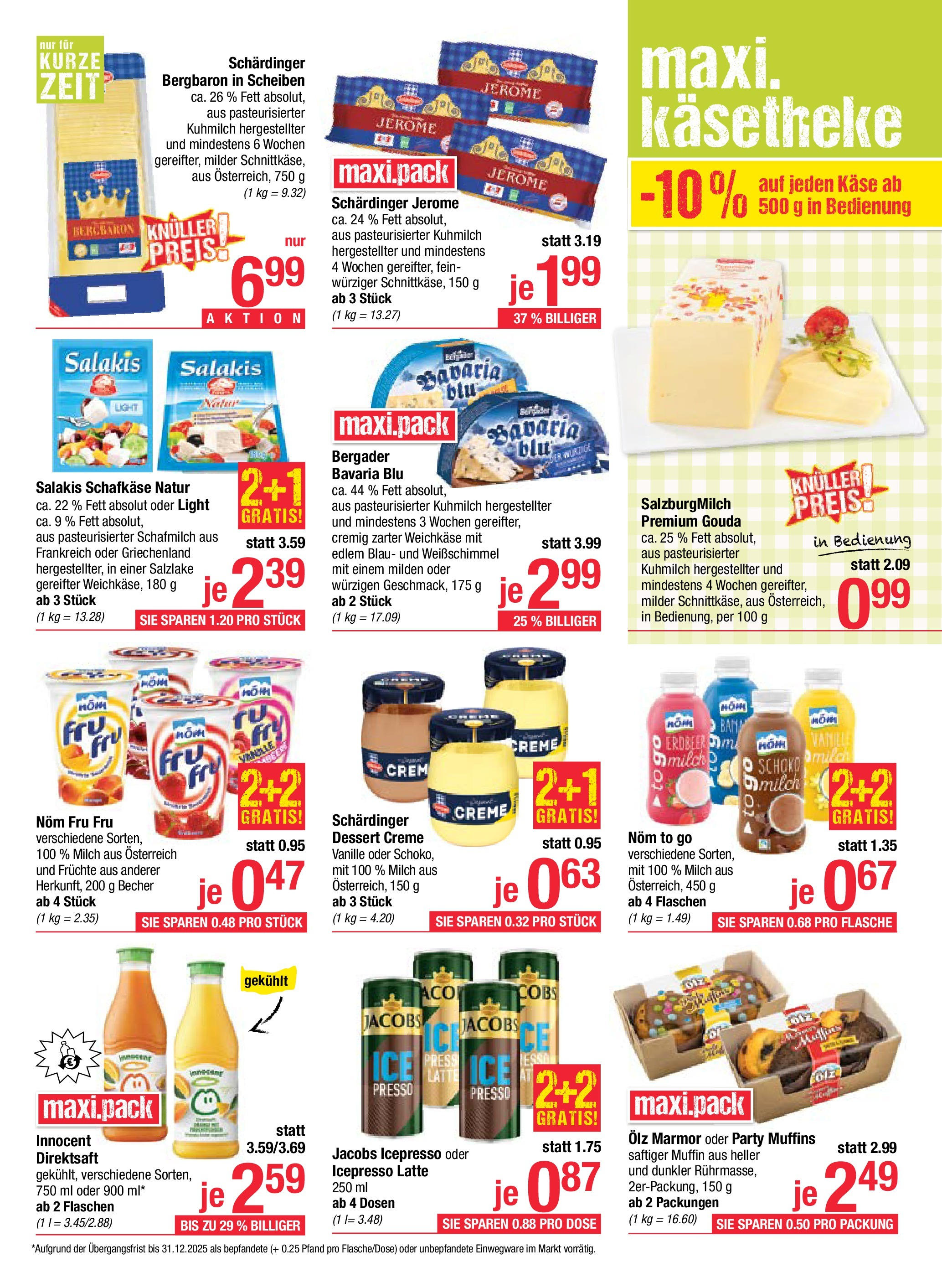 Maximarkt Haid, Linz von 23.06.2025 - Aktuelle Angebote | Seite: 7 | Produkte: Milch, Käse, Creme