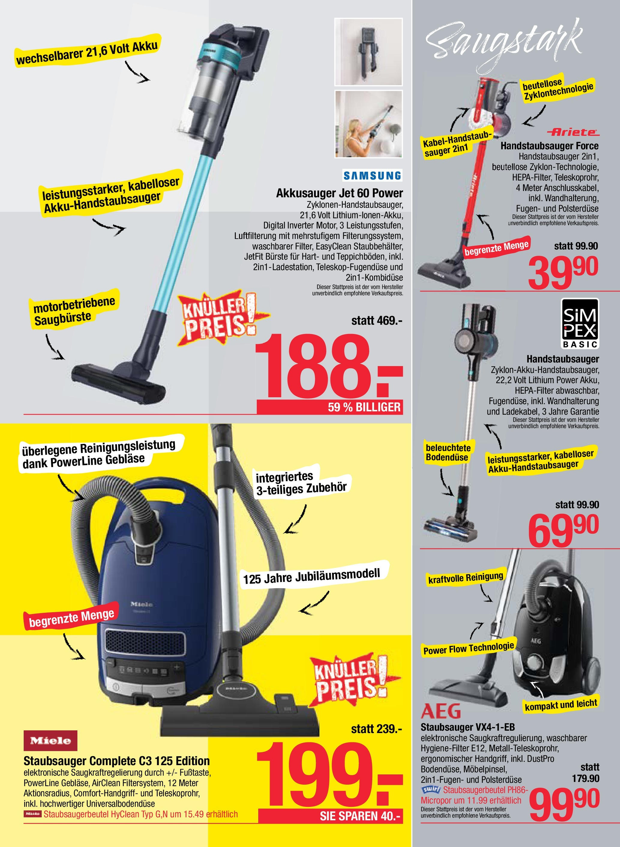 Maximarkt Haid, Linz von 23.06.2025 - Aktuelle Angebote | Seite: 17 | Produkte: Staubsauger, Samsung, Bürste