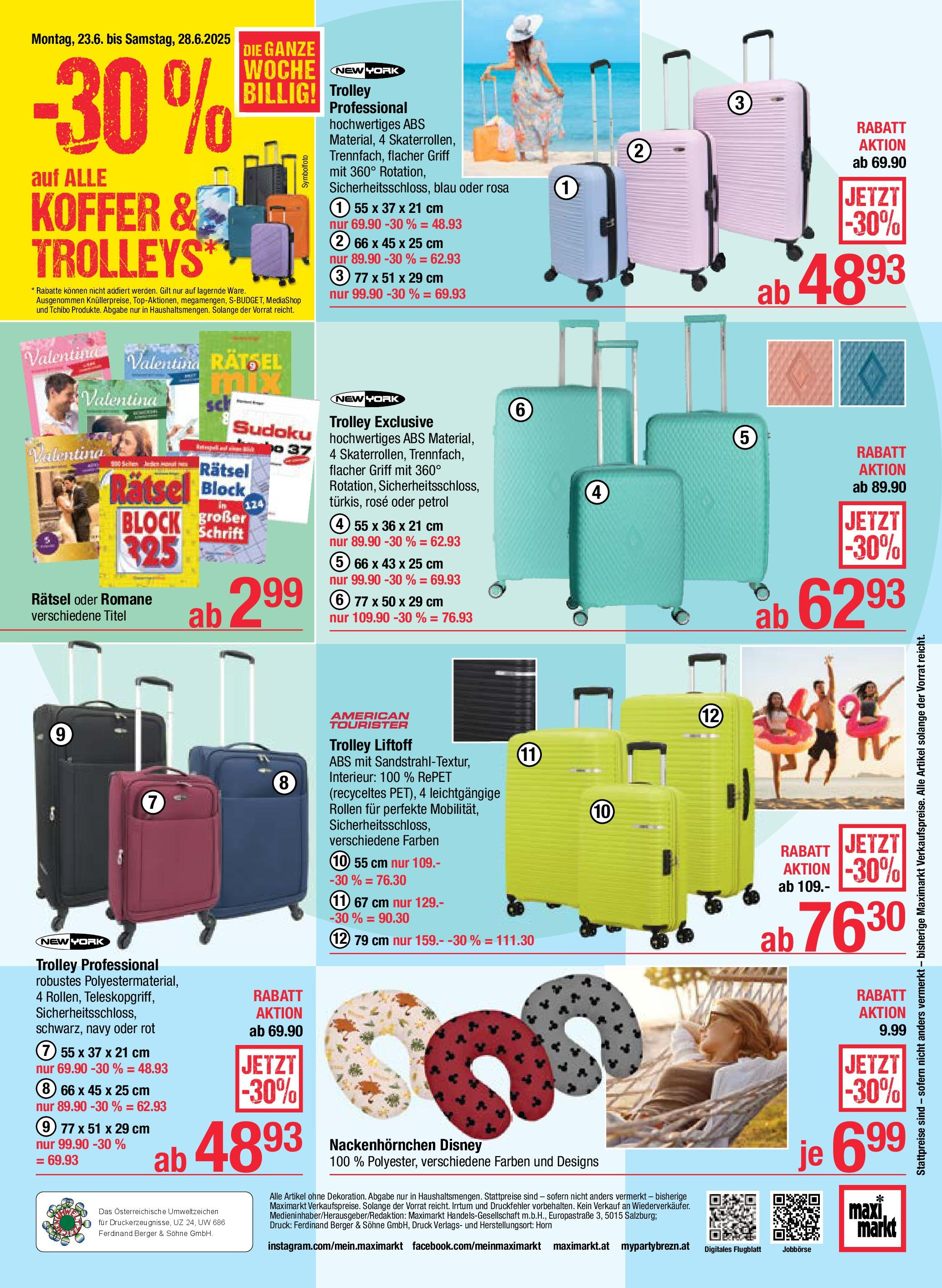 Maximarkt Haid, Linz von 23.06.2025 - Aktuelle Angebote | Seite: 20 | Produkte: Koffer