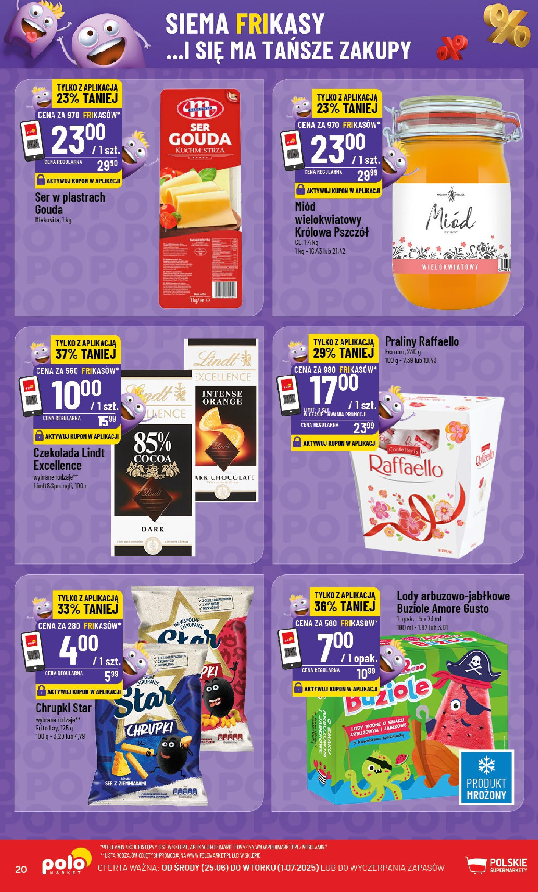 POLOmarket gazetka od jutra (25.06.2025) | Nowa PDF | Strona: 20 | Produkty: Czekolada lindt, Chrupki, Praliny, Ser POLOmarket gazetka od jutra (25.06.2025) - Nowa PDF | Strona: 20 | Produkty: Czekolada lindt, Chrupki, Praliny, Ser