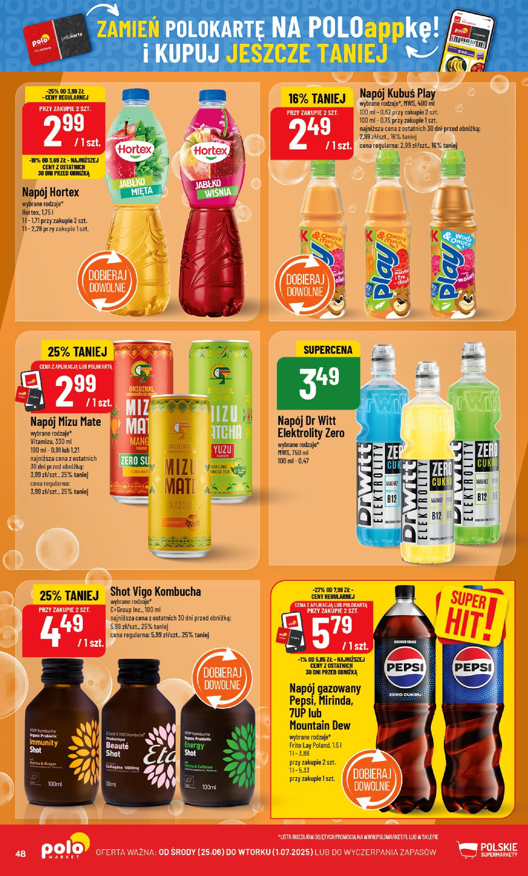 POLOmarket gazetka od jutra (25.06.2025) | Nowa PDF | Strona: 48 | Produkty: Pepsi, Mięta, Kombucha, Owoce POLOmarket gazetka od jutra (25.06.2025) - Nowa PDF | Strona: 48 | Produkty: Pepsi, Mięta, Kombucha, Owoce