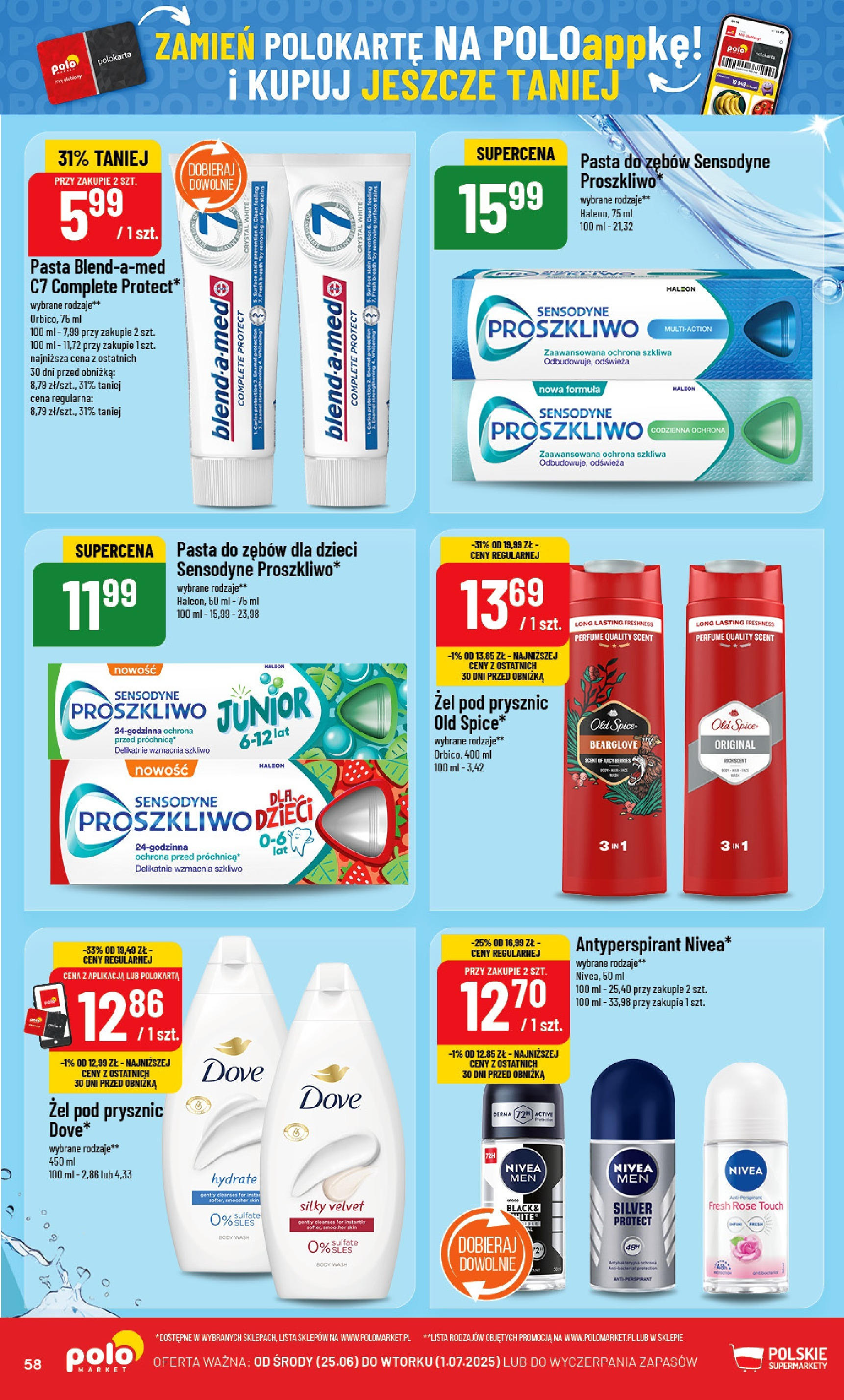POLOmarket gazetka od jutra (25.06.2025) | Nowa PDF | Strona: 58 | Produkty: Żel pod prysznic, Antyperspirant, Pasta do zębów, Old spice POLOmarket gazetka od jutra (25.06.2025) - Nowa PDF | Strona: 58 | Produkty: Żel pod prysznic, Antyperspirant, Pasta do zębów, Old spice