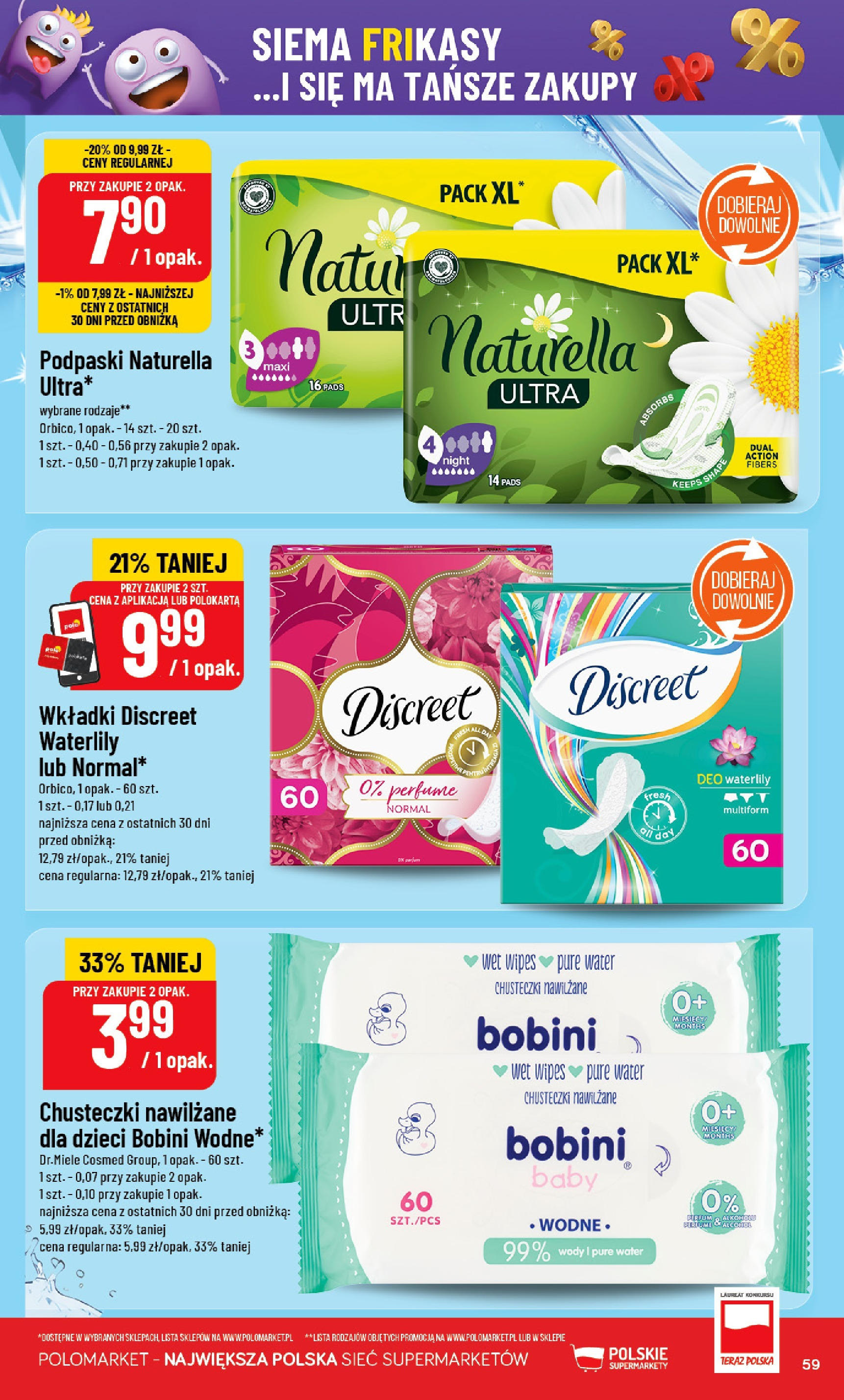 POLOmarket gazetka od jutra (25.06.2025) | Nowa PDF | Strona: 59 | Produkty: Podpaski POLOmarket gazetka od jutra (25.06.2025) - Nowa PDF | Strona: 59 | Produkty: Podpaski