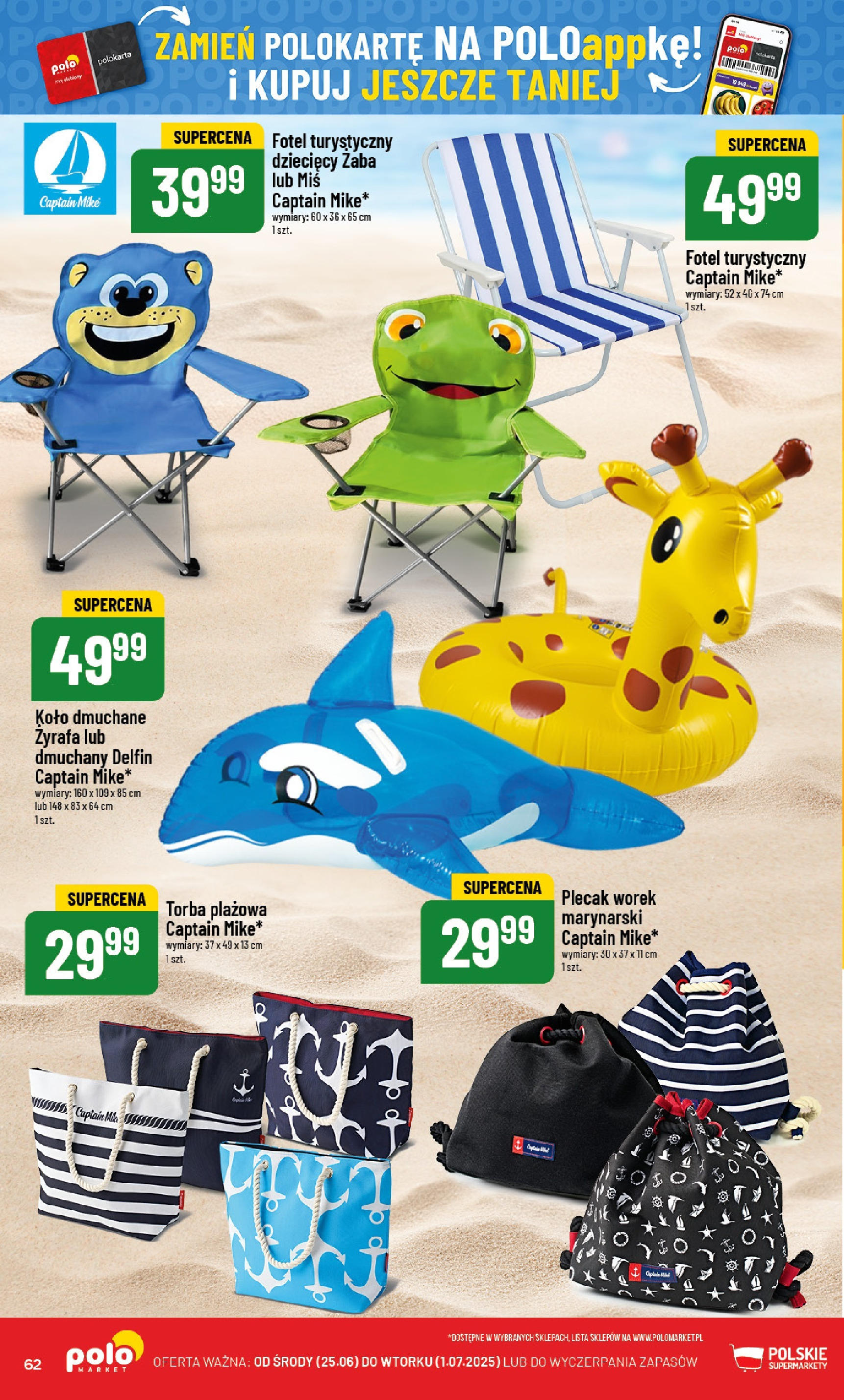 POLOmarket gazetka od jutra (25.06.2025) | Nowa PDF | Strona: 62 | Produkty: Plecak, Torba, Fotel POLOmarket gazetka od jutra (25.06.2025) - Nowa PDF | Strona: 62 | Produkty: Plecak, Torba, Fotel