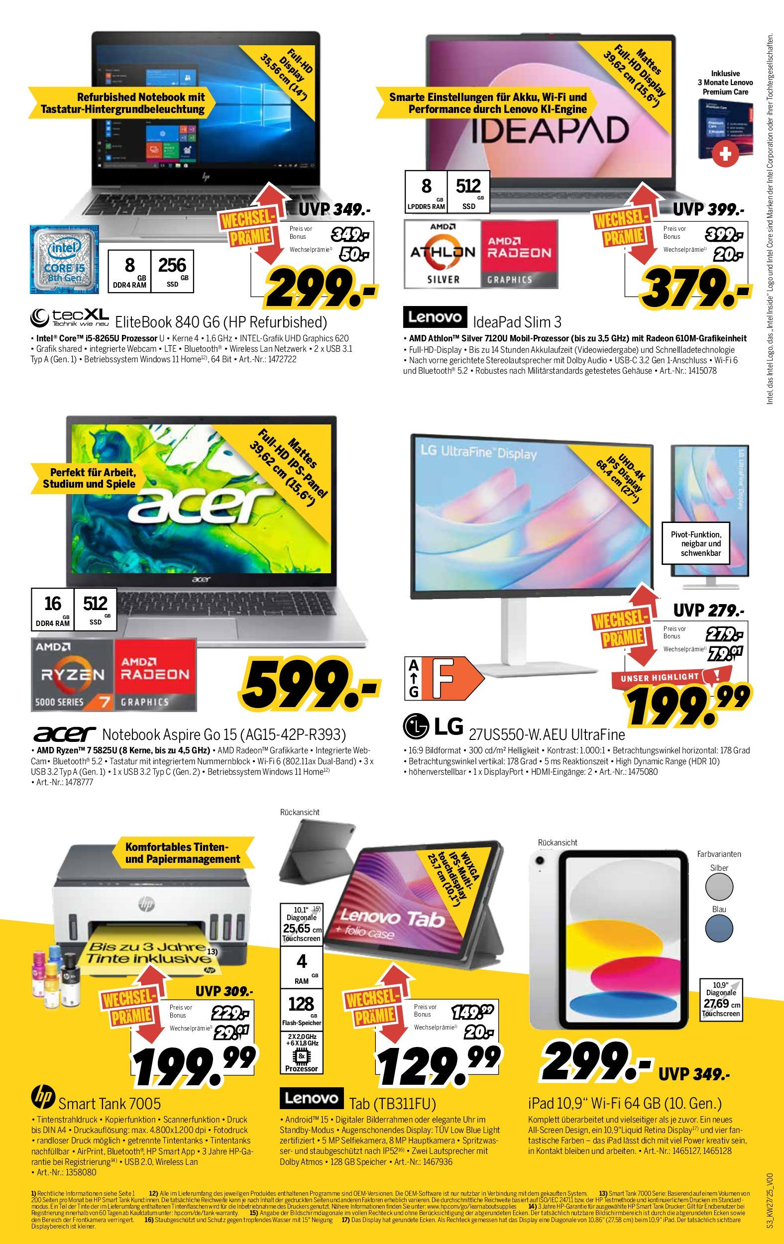 Medimax - MEDIMAX: Aktuelle Angebote (ab 26.06.2025) zum Blättern | Seite: 3 | Produkte: Lautsprecher, Notebook, Bilderrahmen, Drucker