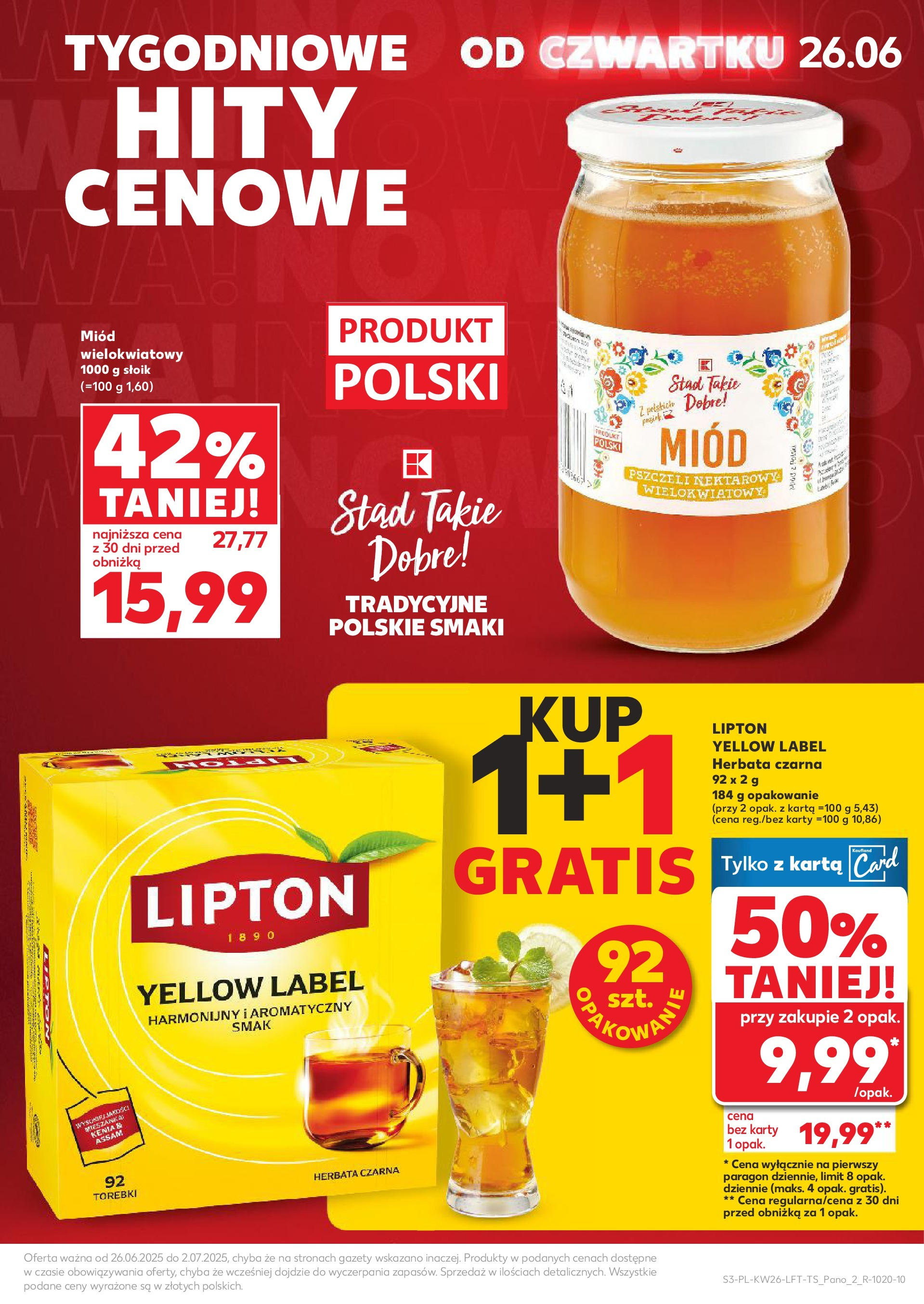 Kaufland gazetka od 26.06.2025 - od jutra PDF | Strona: 3 | Produkty: Karta, Miód, Herbata, Torebki