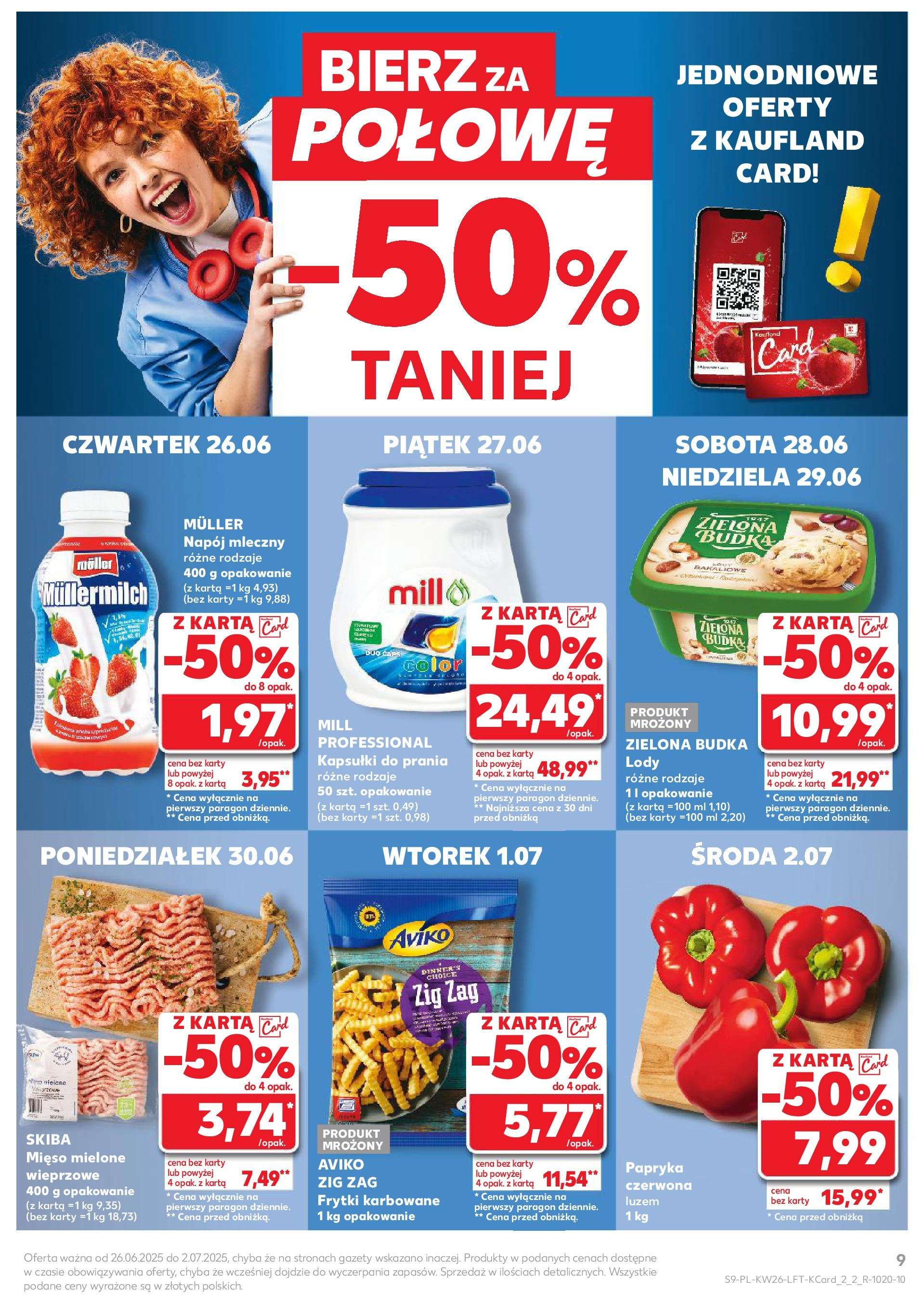 Kaufland gazetka od 26.06.2025 - od jutra PDF | Strona: 9 | Produkty: Mięso, Mięso mielone, Papryka czerwona, Frytki