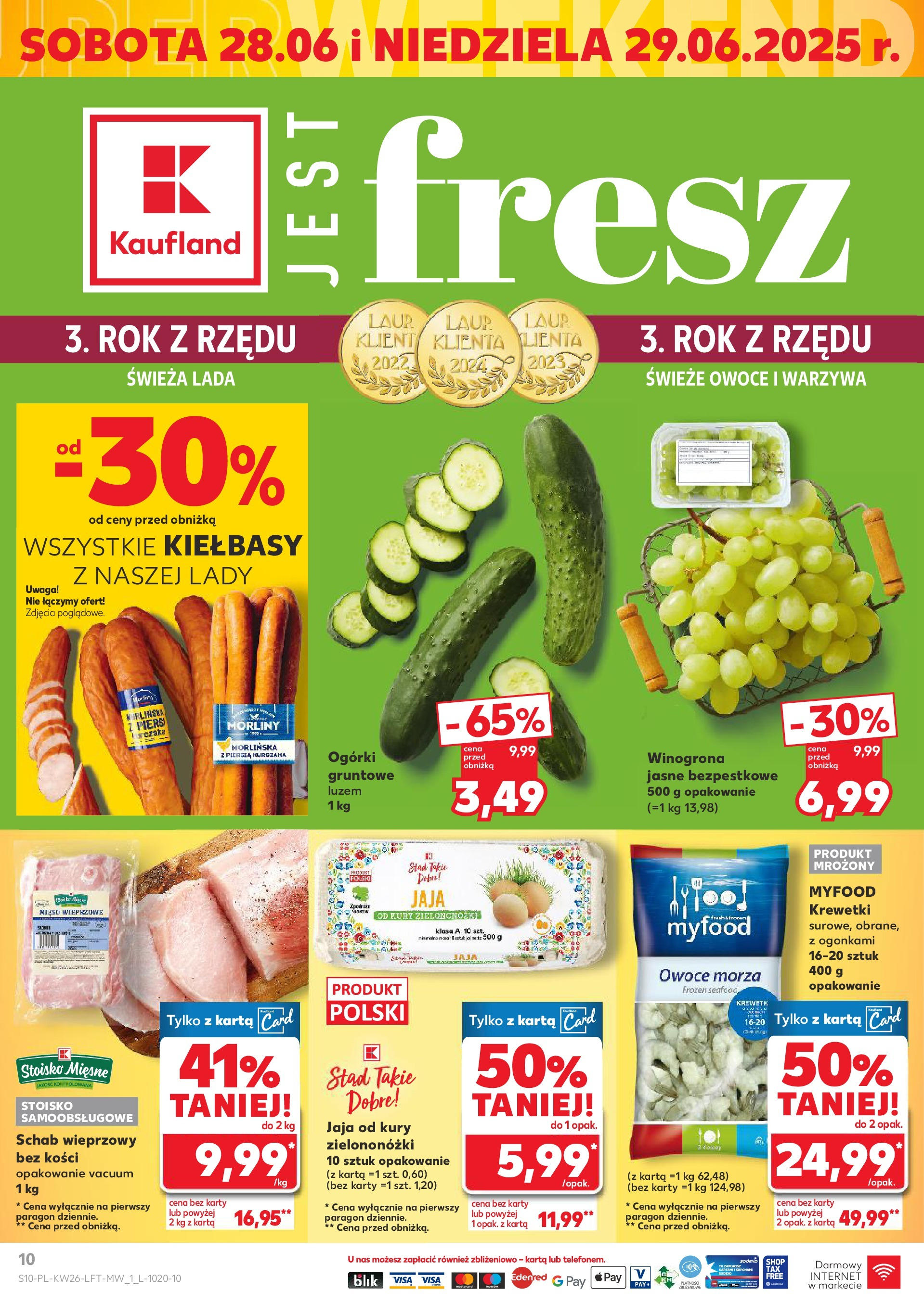 Kaufland gazetka od 26.06.2025 - od jutra PDF | Strona: 10 | Produkty: Winogrona, Ogórki gruntowe, Owoce, Jaja