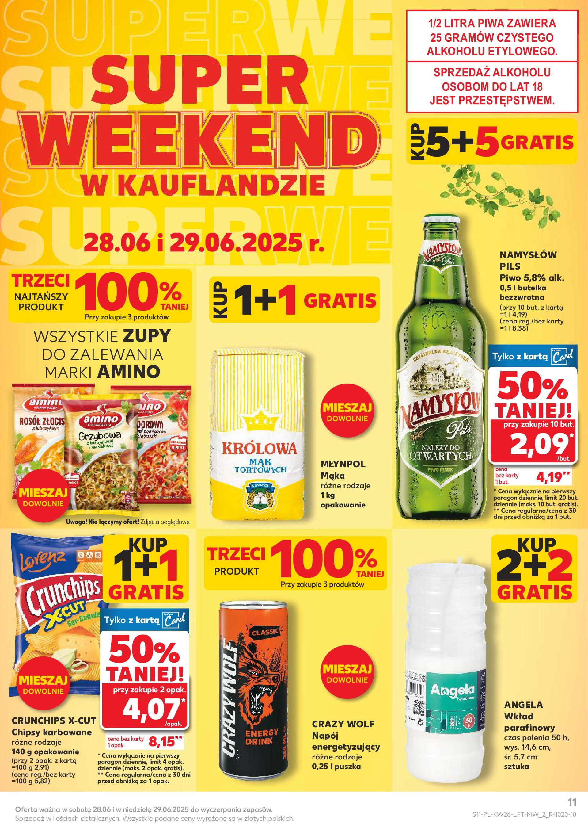 Kaufland gazetka od 26.06.2025 - od jutra PDF | Strona: 11 | Produkty: Karta, Chipsy, Piwo