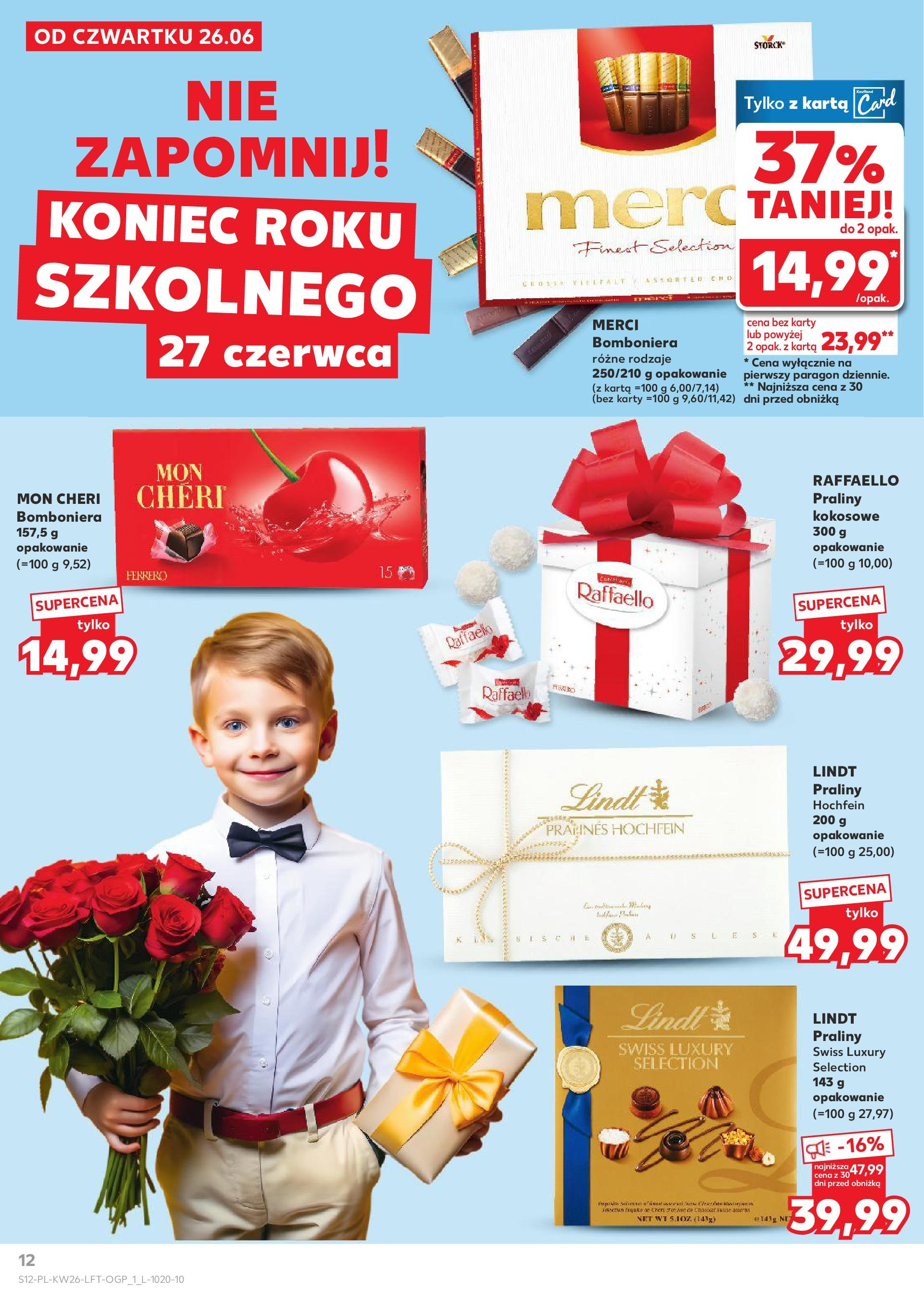Kaufland gazetka od 26.06.2025 - od jutra PDF | Strona: 12 | Produkty: Karta, Praliny, Merci