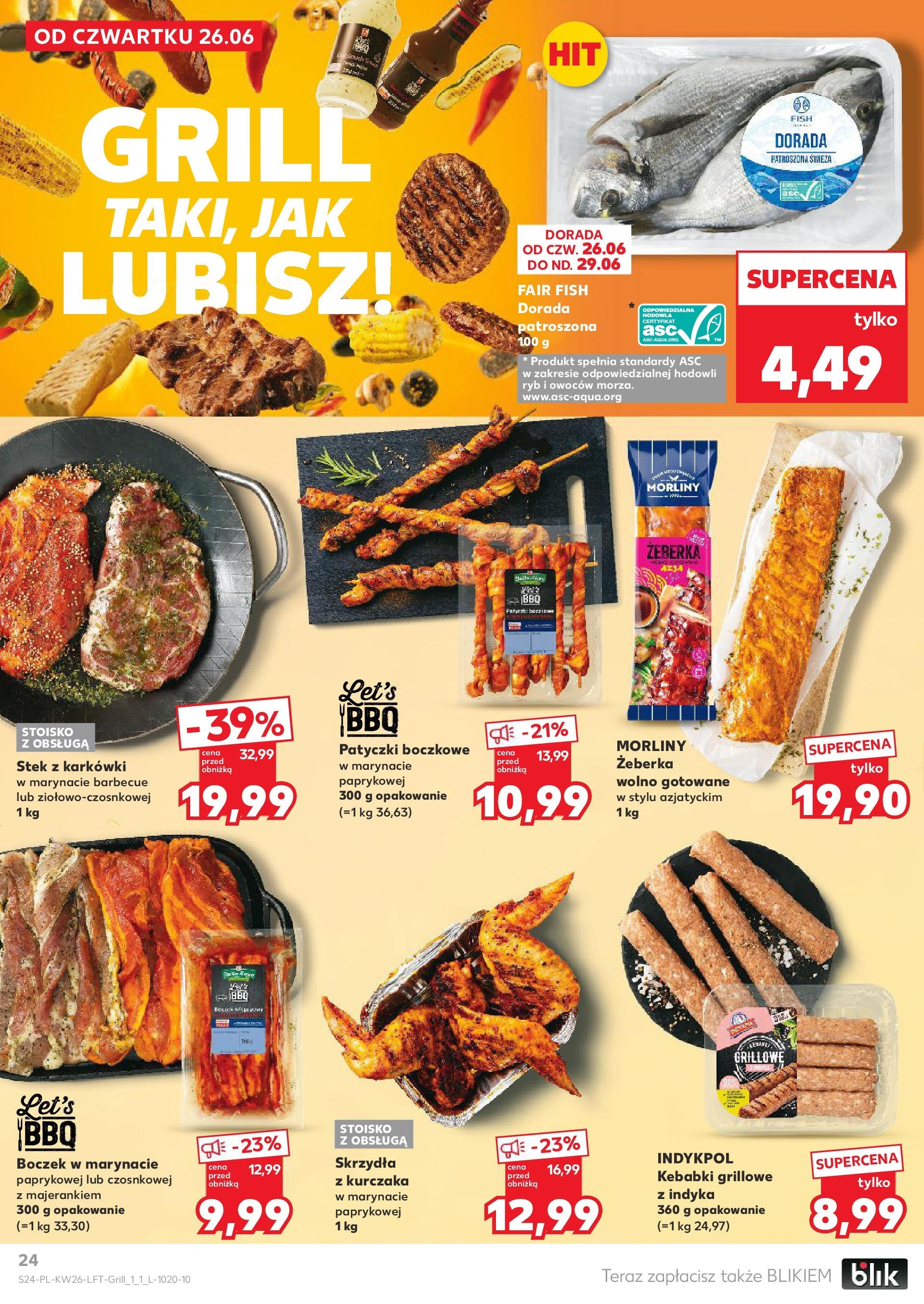 Kaufland gazetka od 26.06.2025 - od jutra PDF | Strona: 24 | Produkty: Kebab, Grill, Wolno gotowane, Dorada