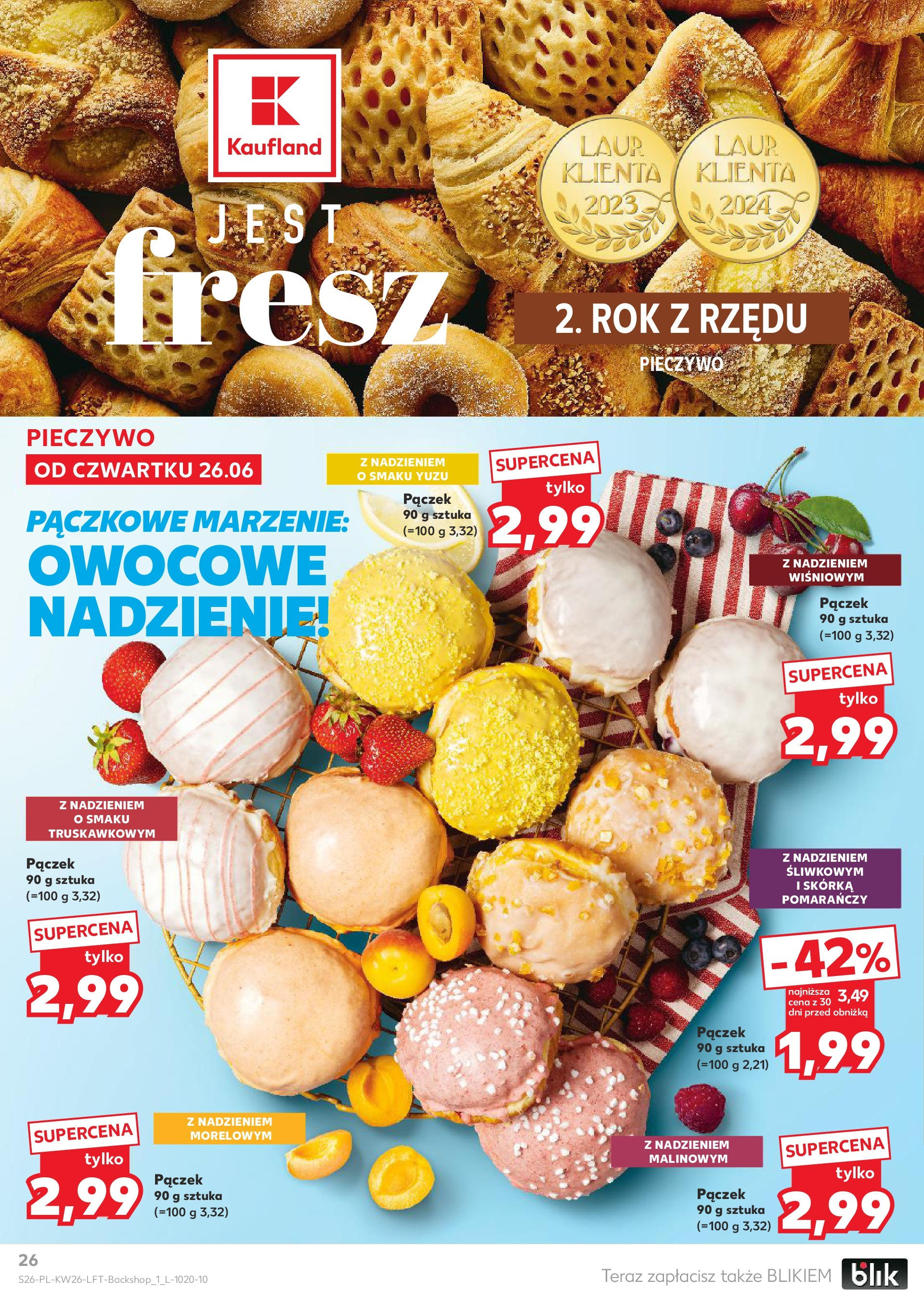 Kaufland gazetka od 26.06.2025 - od jutra PDF | Strona: 26 | Produkty: Pieczywo