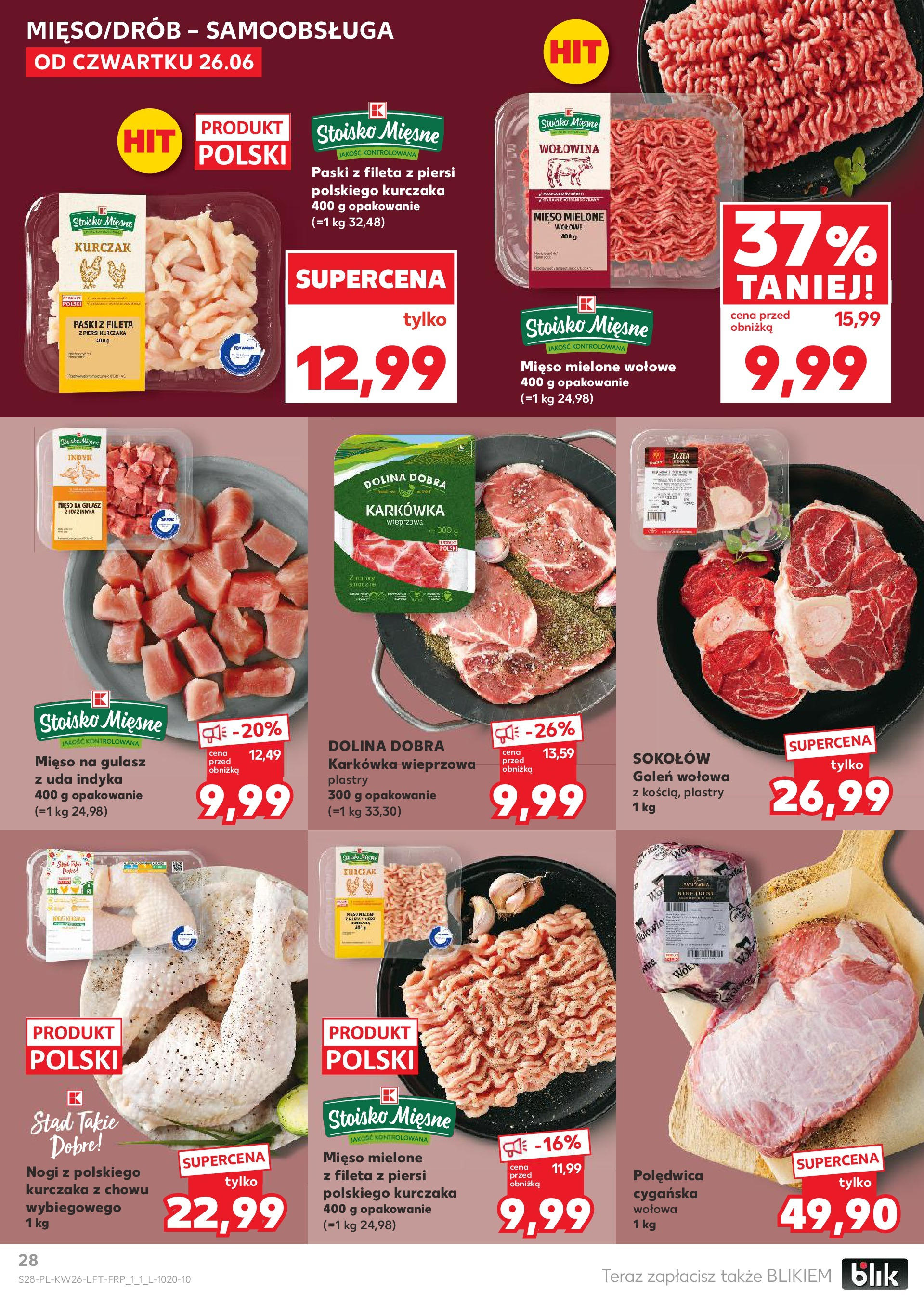 Kaufland gazetka od 26.06.2025 - od jutra PDF | Strona: 28 | Produkty: Piersi, Mięso, Mięso mielone, Wołowina