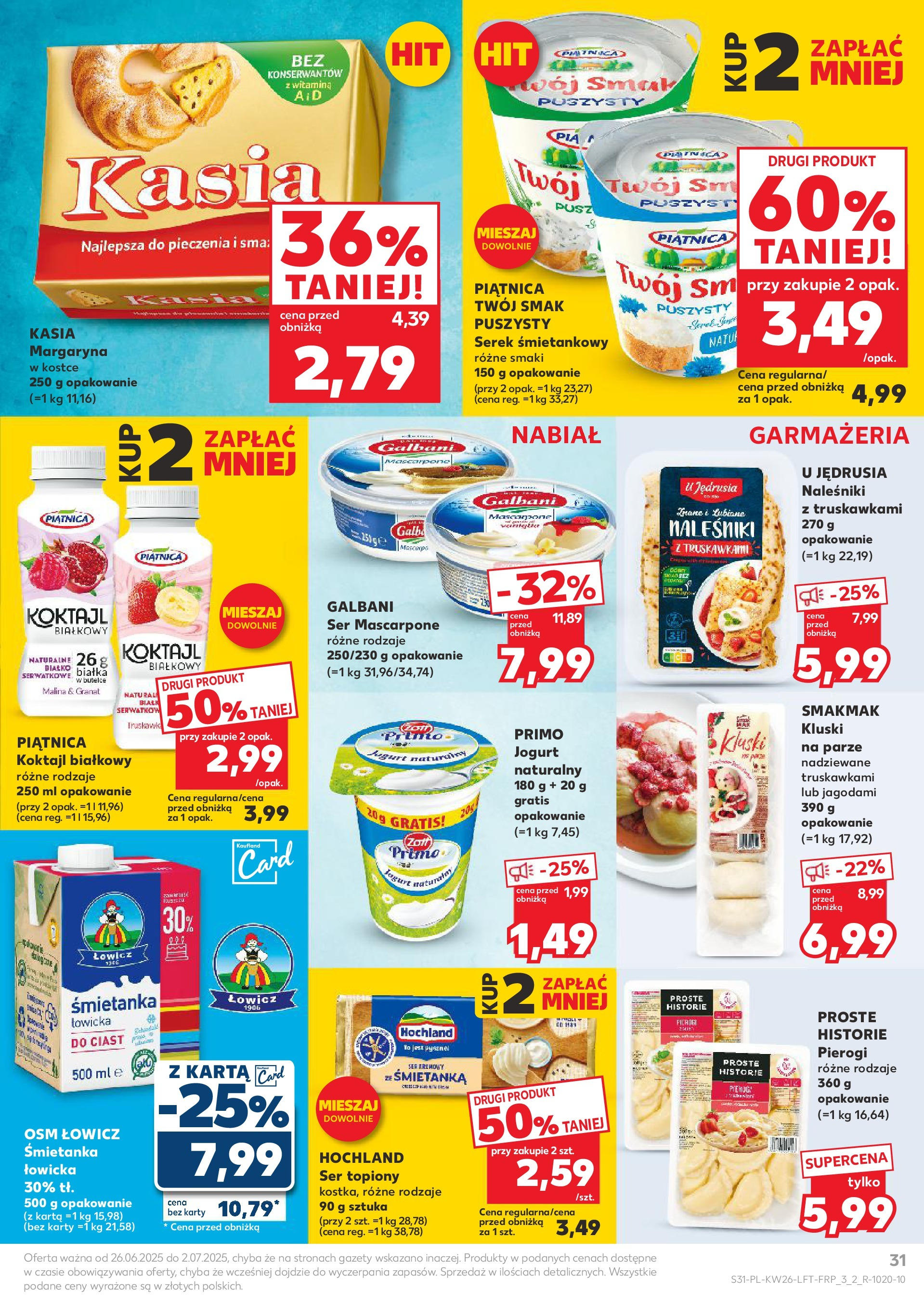 Kaufland gazetka od 26.06.2025 - od jutra PDF | Strona: 31 | Produkty: Pierogi, Kluski na parze, Jogurt, Pancakes