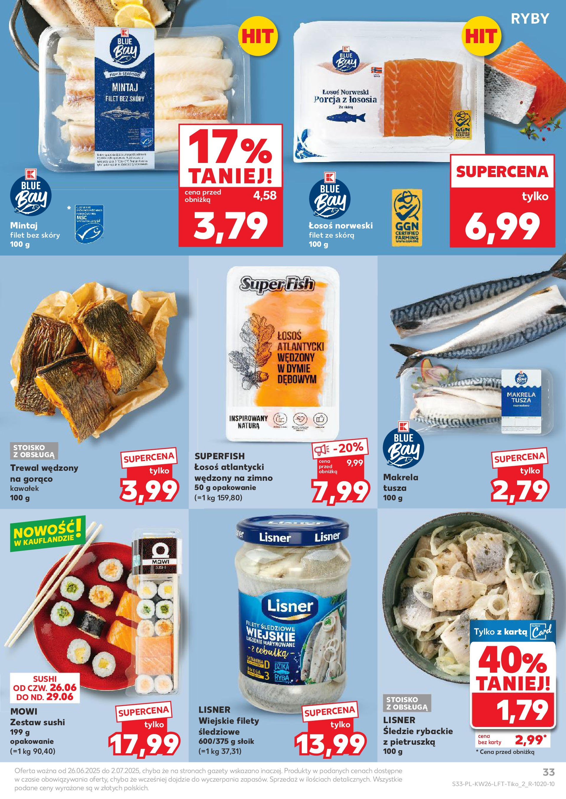 Kaufland gazetka od 26.06.2025 - od jutra PDF | Strona: 33 | Produkty: Pietruszka, Łosoś norweski, Zestaw sushi, Ryba
