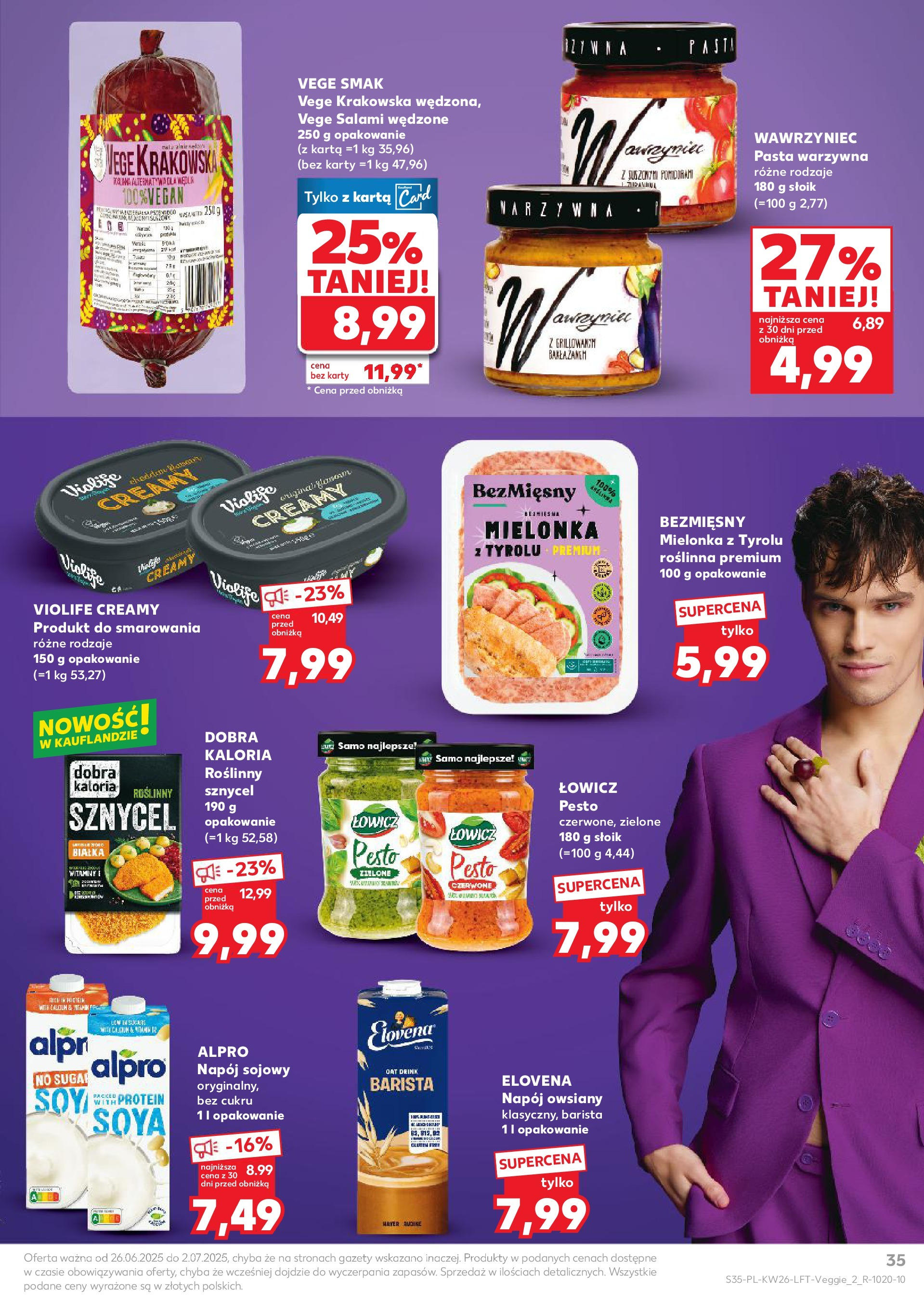 Kaufland gazetka od 26.06.2025 - od jutra PDF | Strona: 35 | Produkty: Karta, Pasta warzywna, Alpro, Pesto