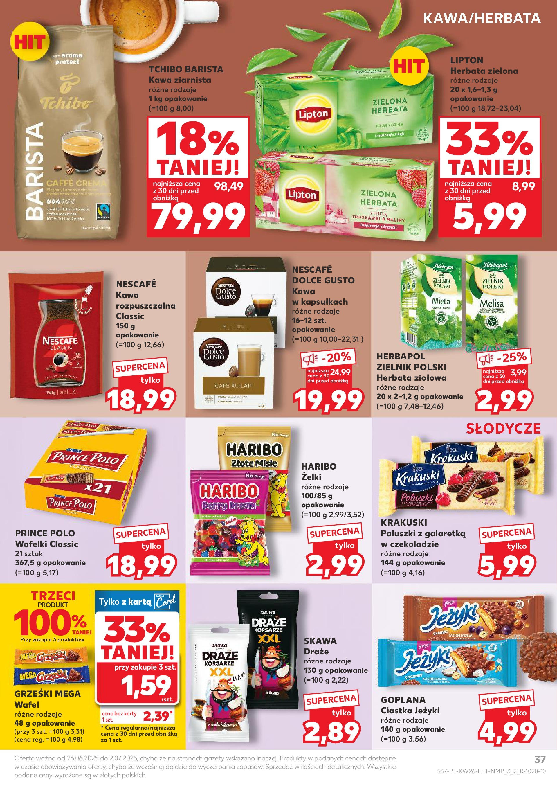 Kaufland gazetka od 26.06.2025 - od jutra PDF | Strona: 37 | Produkty: Kawa rozpuszczalna, Tchibo, Mięta, Żelki