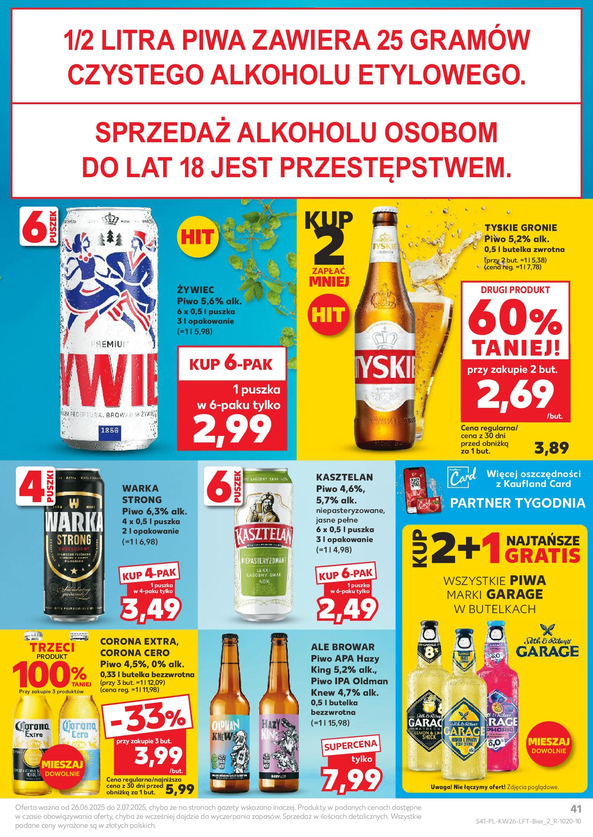 Kaufland gazetka od 26.06.2025 - od jutra PDF | Strona: 41 | Produkty: Warka, Tyskie, Piwo