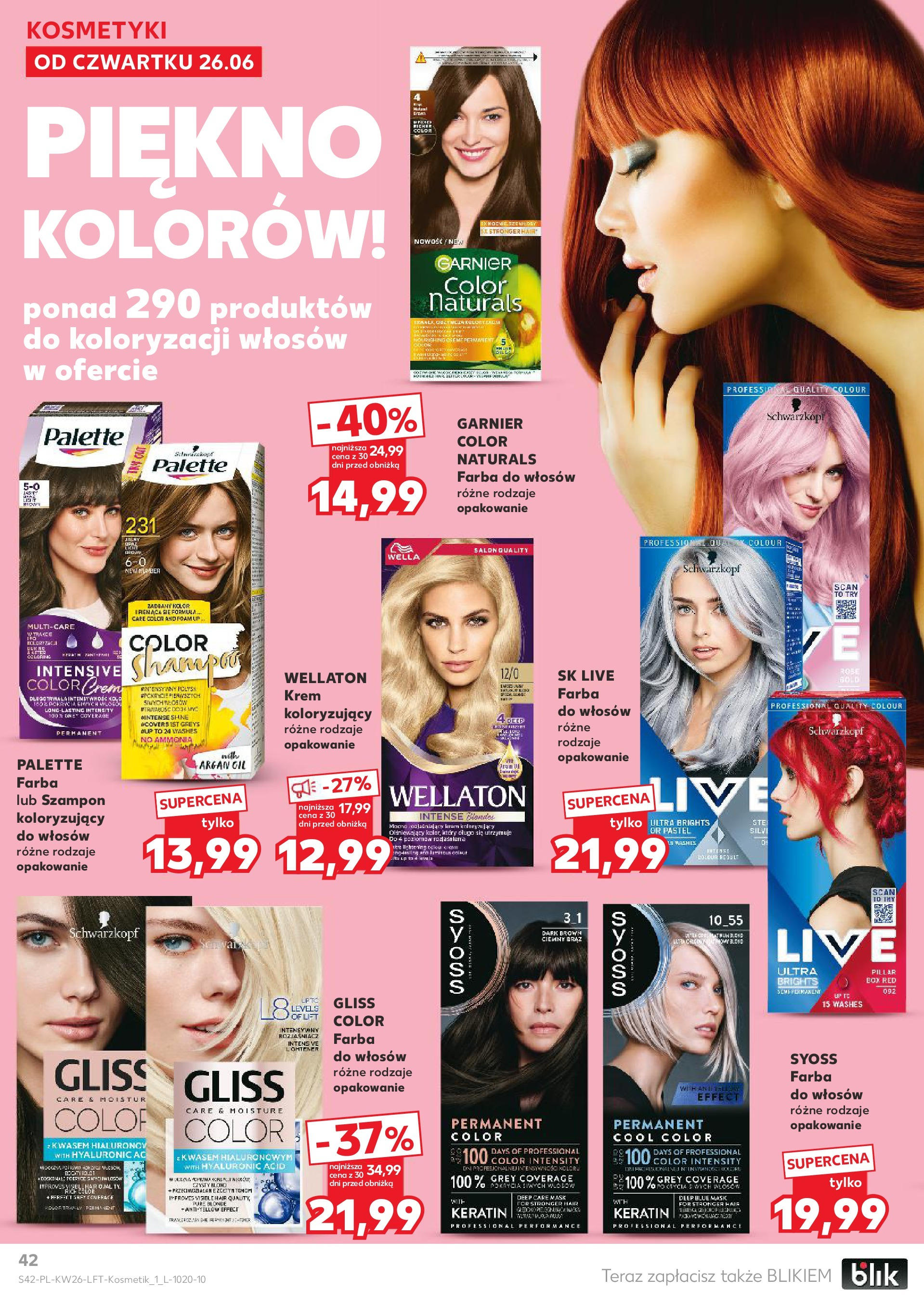Kaufland gazetka od 26.06.2025 - od jutra PDF | Strona: 42 | Produkty: Farba do włosów, Kosmetyki, Szampon, Krem